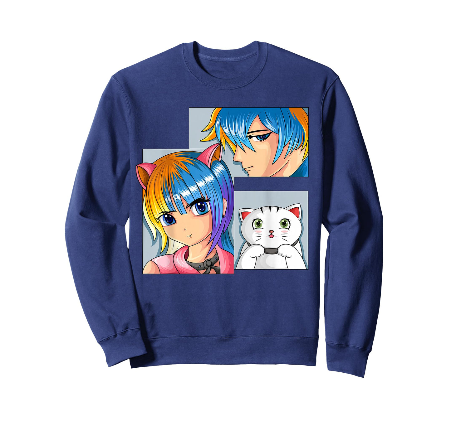 Anime Girls Cat Manga Merch Children Boys T-Shirt