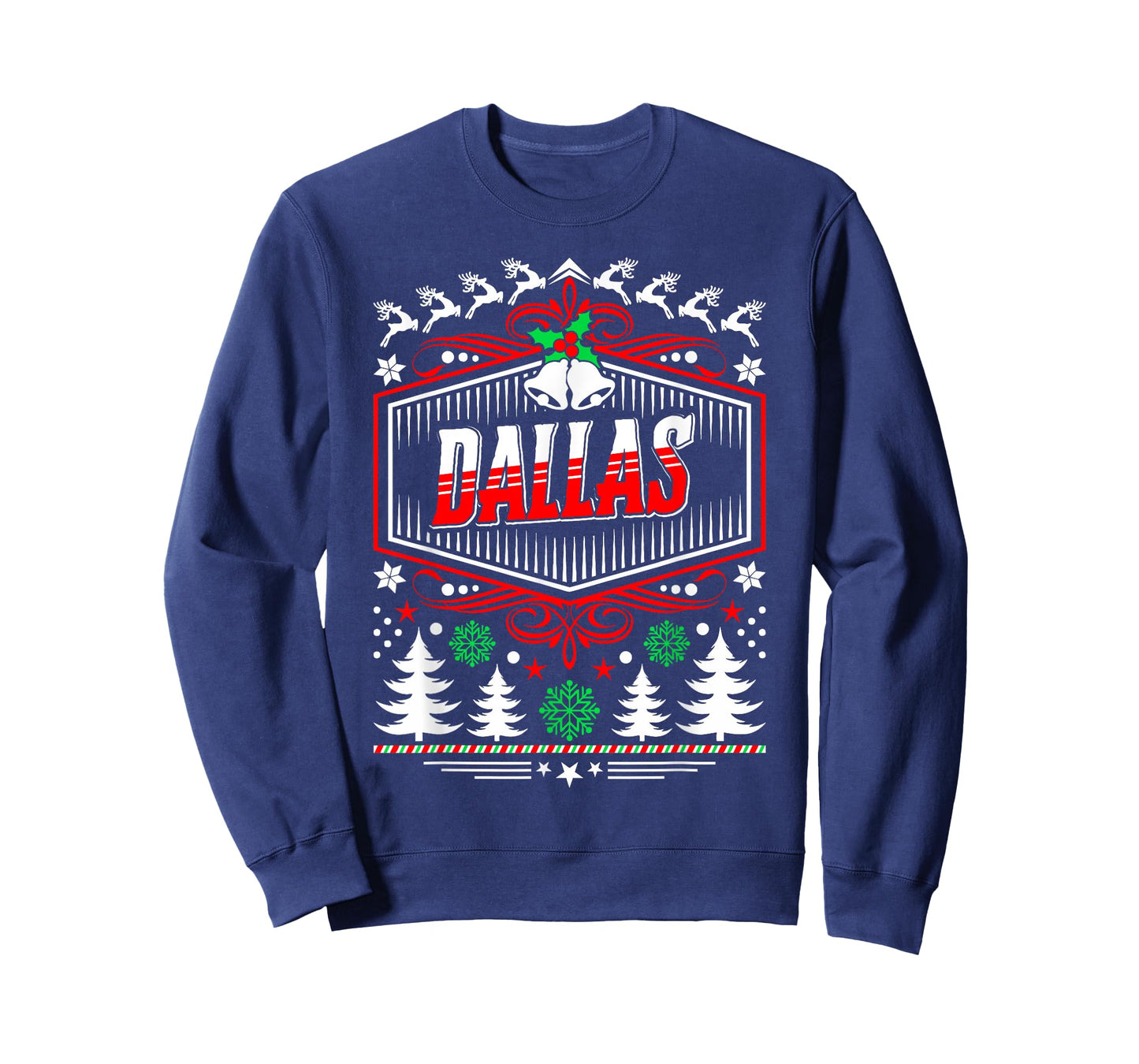Mens Dallas Ugly Christmas T-Shirt Gift for Friends or Family