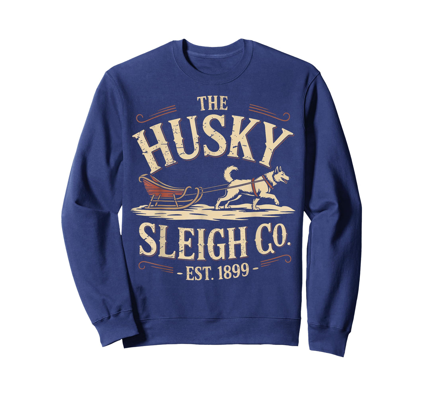 Retro Husky Sleigh Co - Vintage Dog Christmas T-Shirt