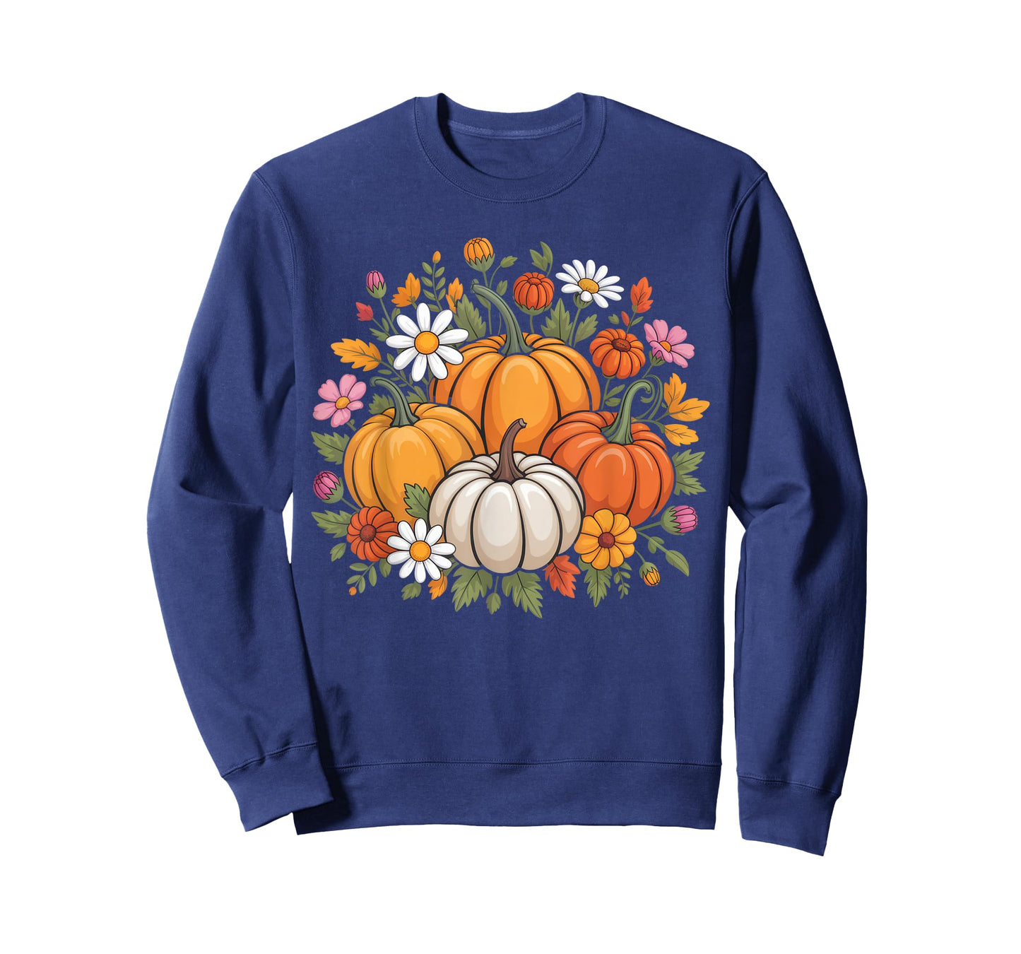 Autumn Harvest Pumpkins Floral Art for Nature Lovers T-Shirt