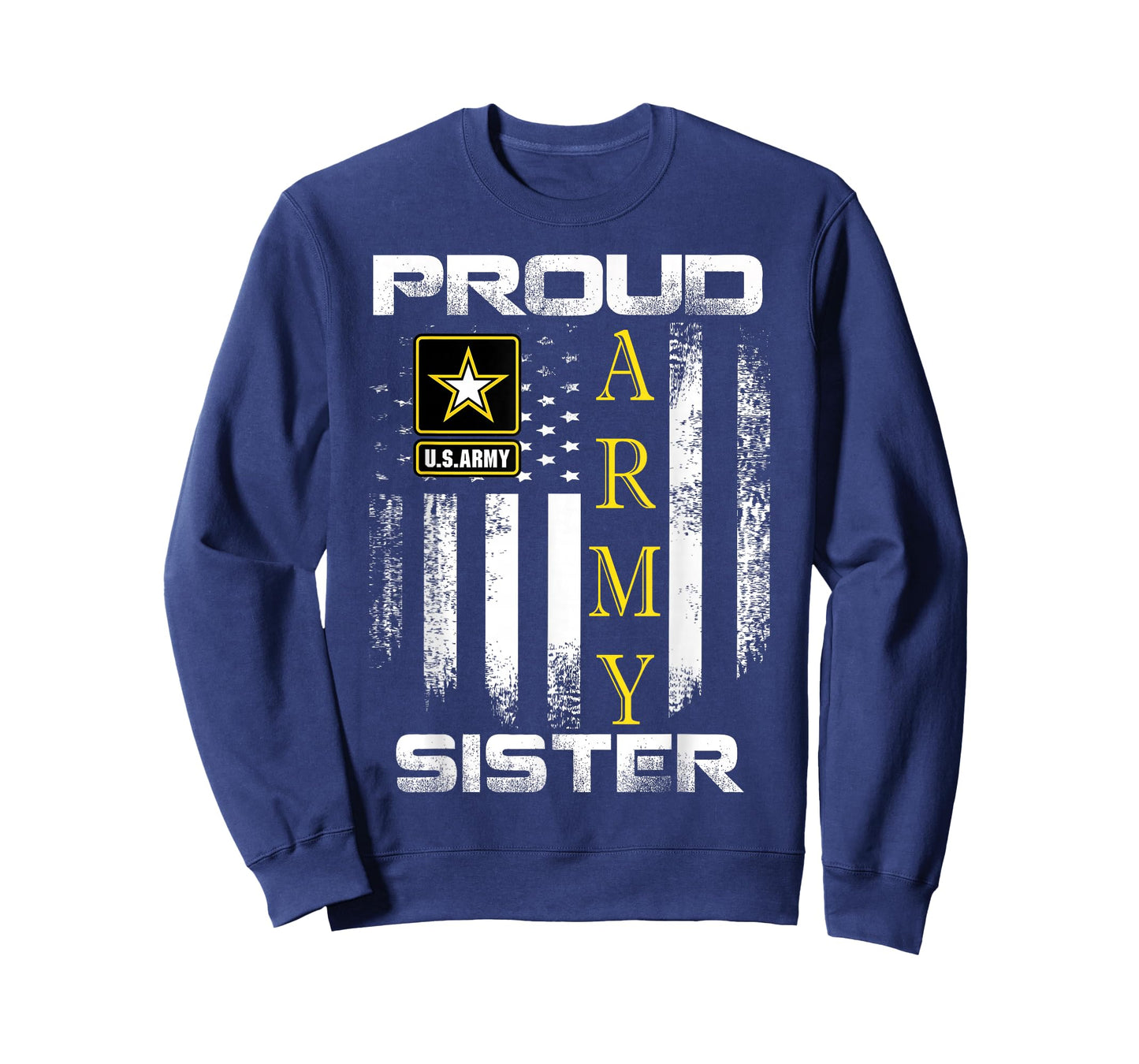 Vintage Proud Army Sister with American Flag Gift T-Shirt
