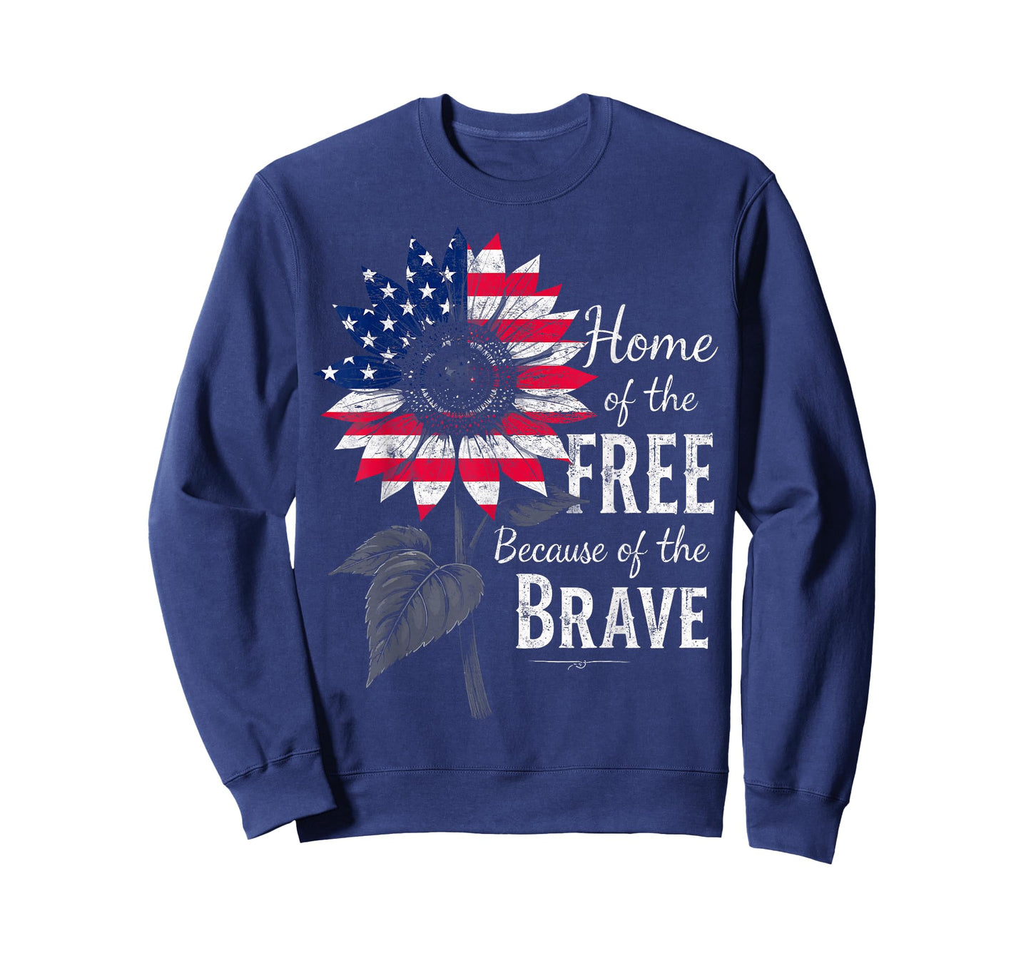 Home of a Free Because of The Brave US Flag Sunflower Tee T-Shirt