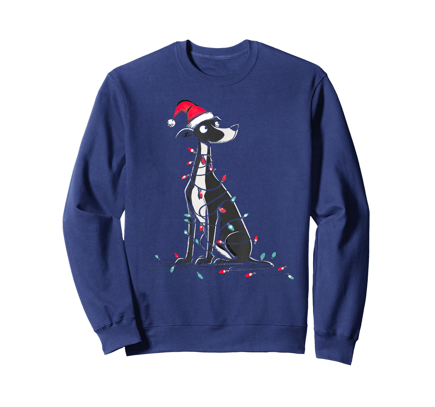 Funny Whippet Christmas Graphics Dog Lights Lover T-Shirt