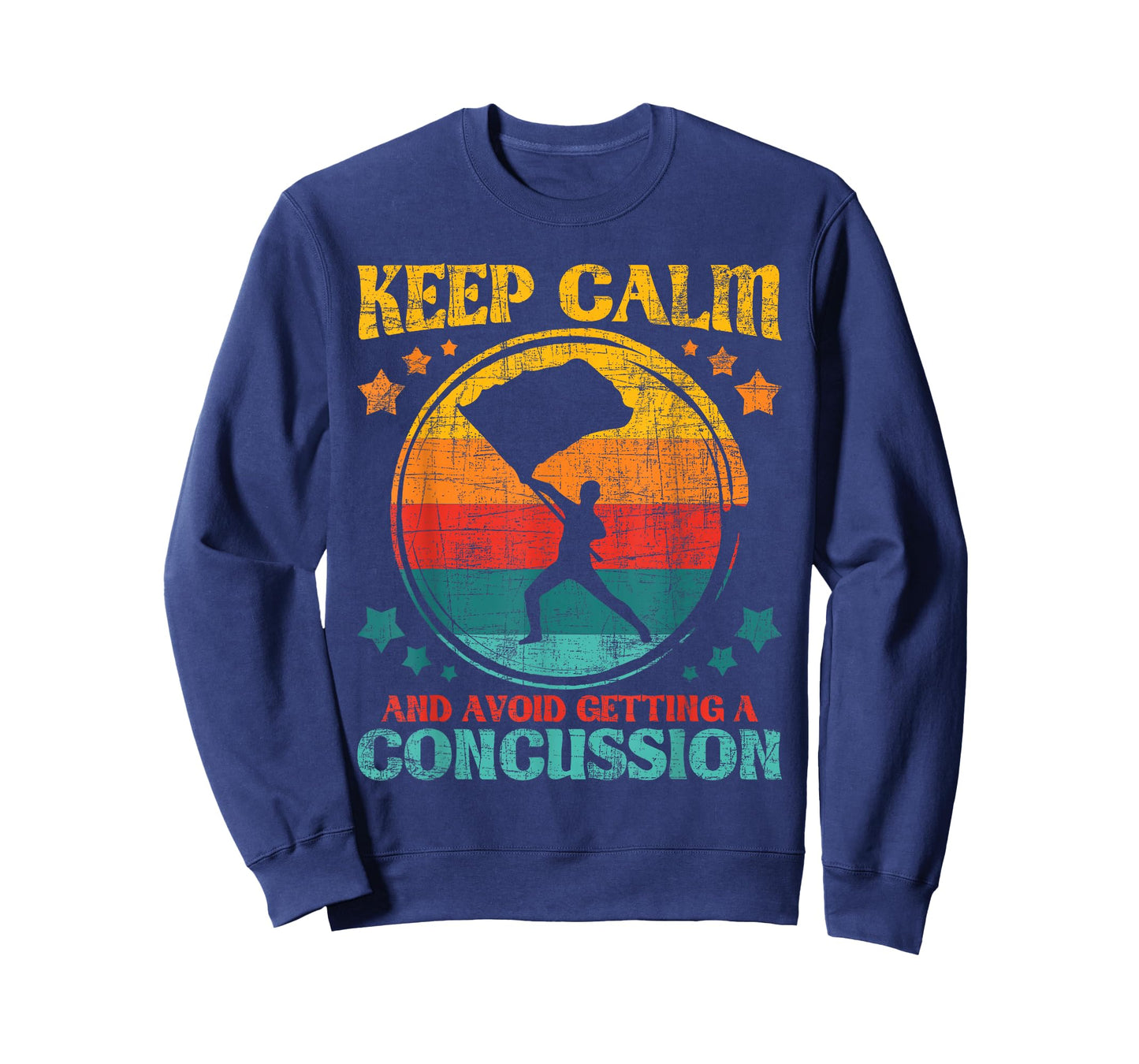 Keep Calm and Avoid Getting A Concussion - Retro Colorguard T-Shirt