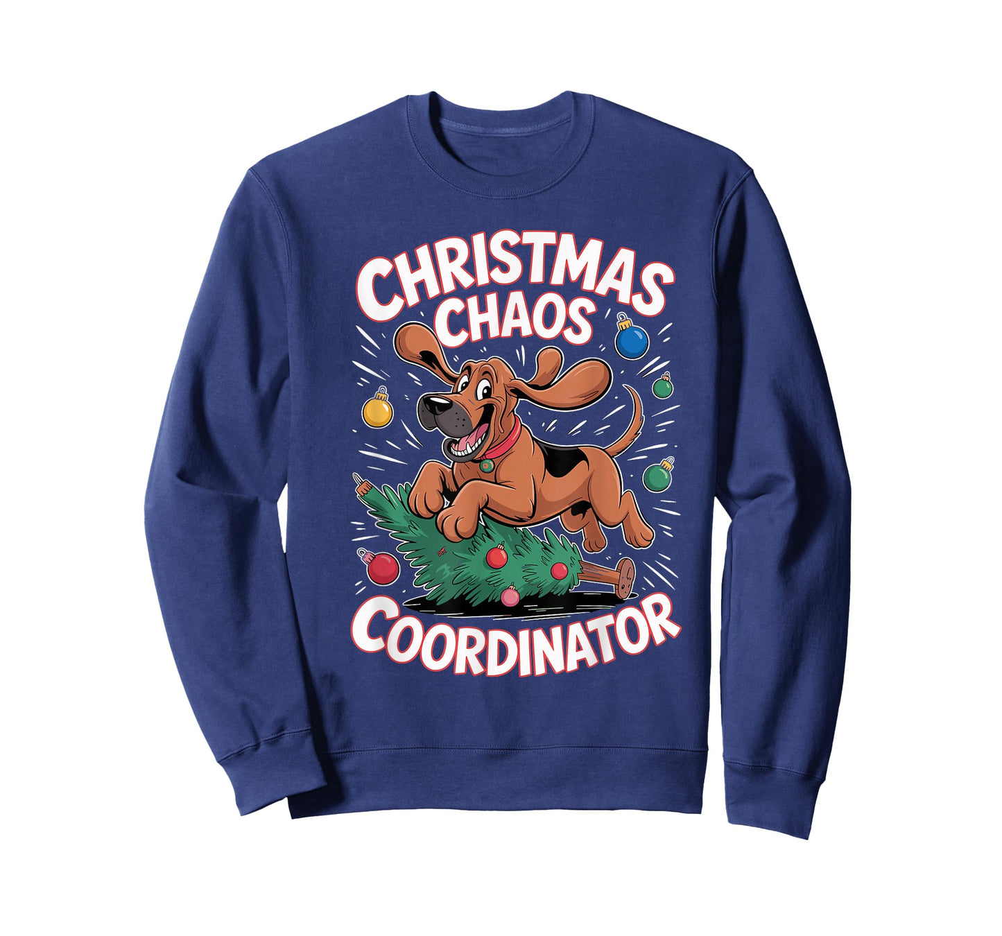 Christmas Chaos Coordinator Xmas Puppy Funny Bloodhound T-Shirt