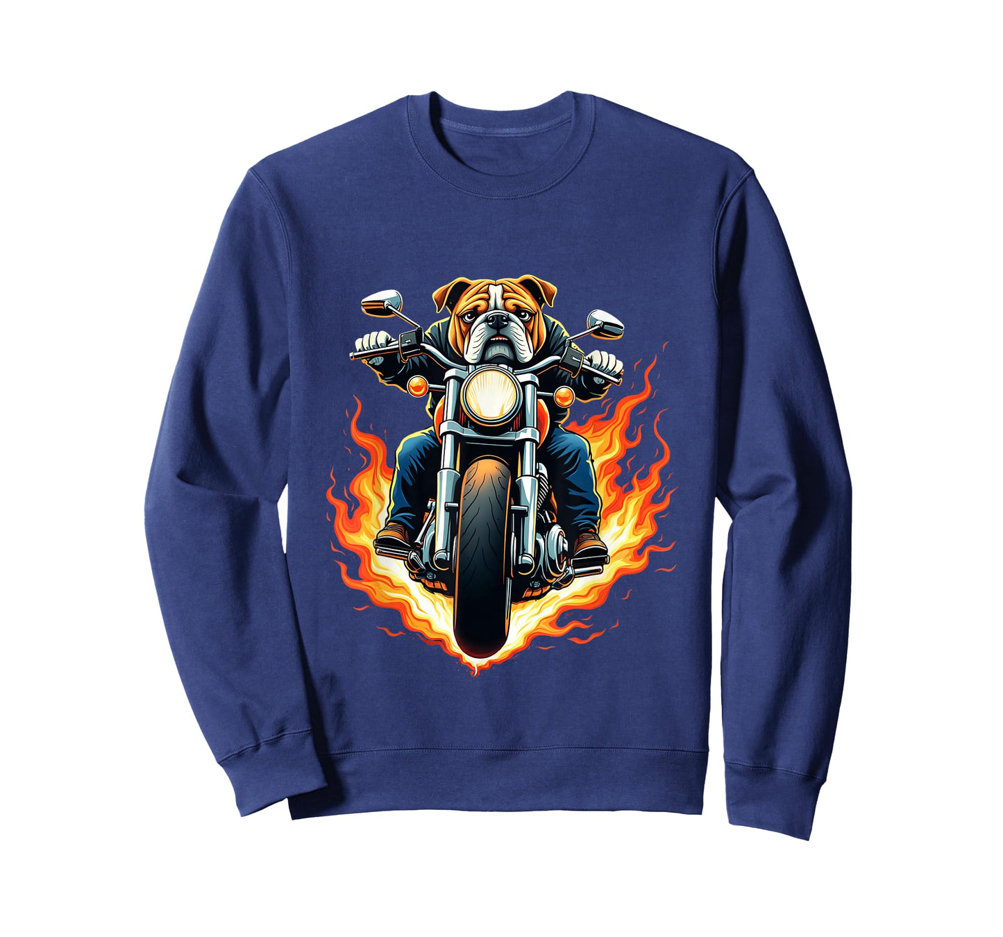 Bulldog Riding a Motorcycle Design Funny Bulldog T-Shirt