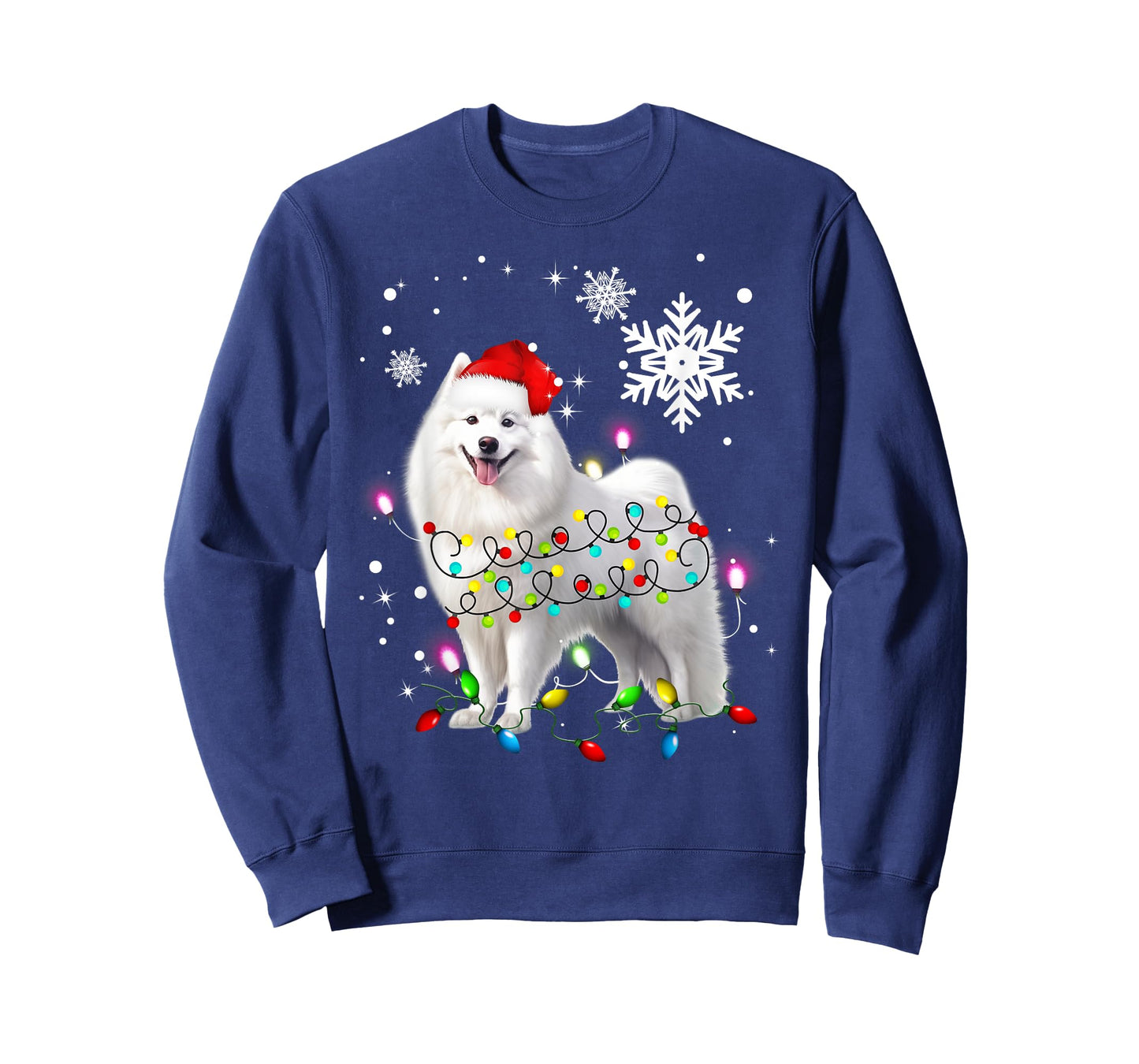 Samoyed Christmas Tree Light Pajama Samoyed Lover Xmas T-Shirt