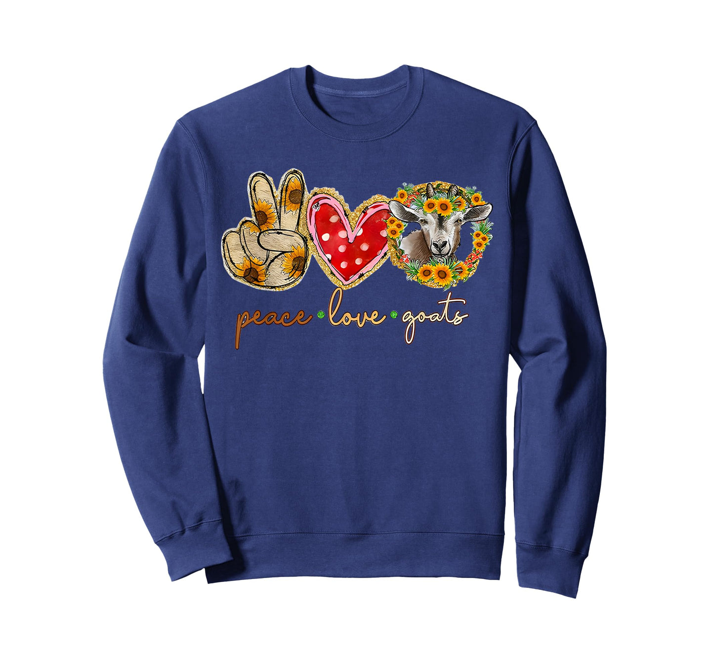 Peace Love Goats Farm Girl Goat Lover T-Shirt