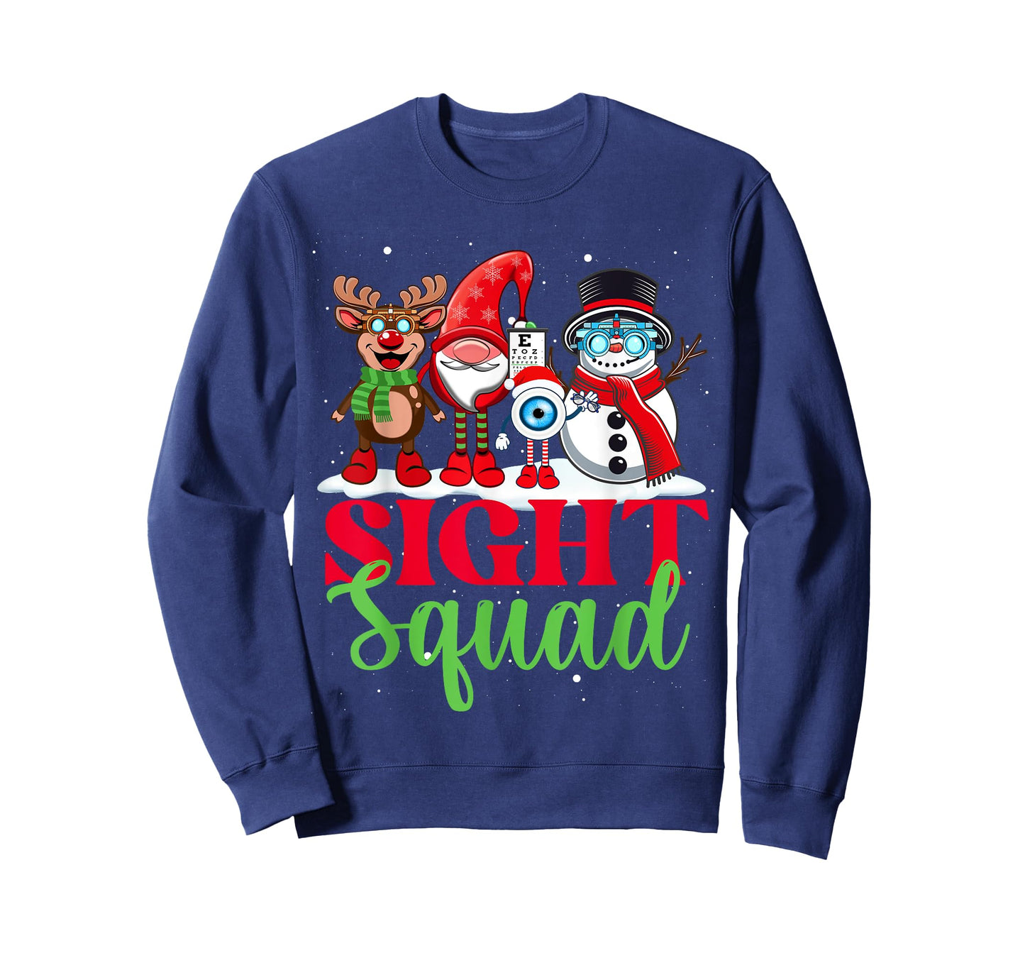 Sight Squad Reindeer Gnome Santa Funny Christmas Optometrist T-Shirt