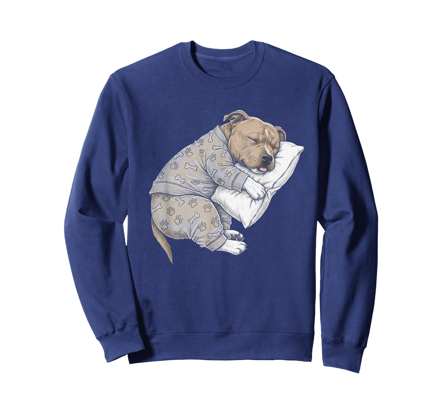 Funny Sleepy Staffordshire Bull Terrier Pajama Adults Kids T-Shirt