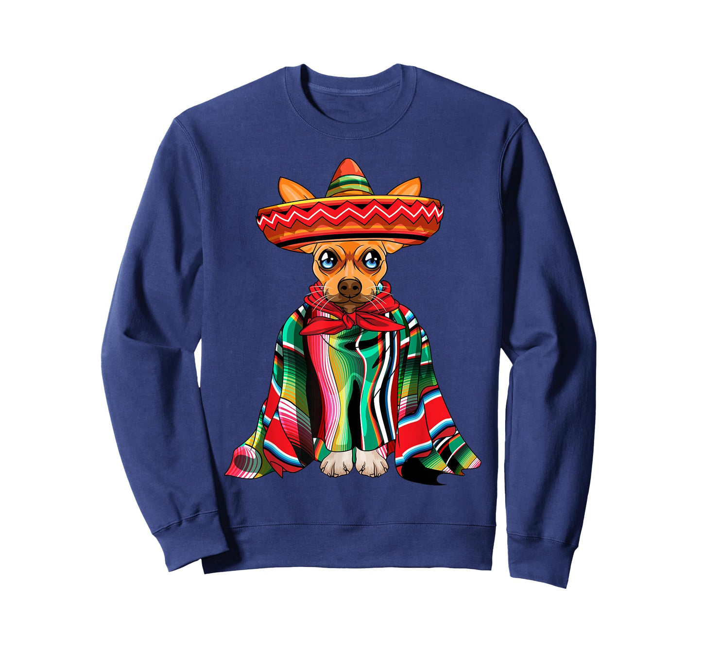 Cinco De Mayo Chihuahua Dog Wearing Poncho And Sombrero T-Shirt for Men Women Kids