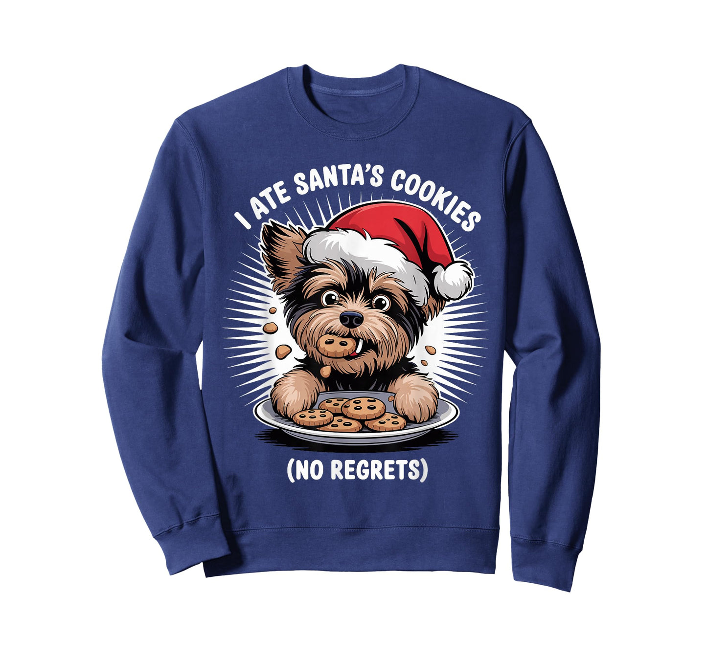I Ate Santas Cookies Xmas Puppy Funny Christmas Yorkiepoo T-Shirt