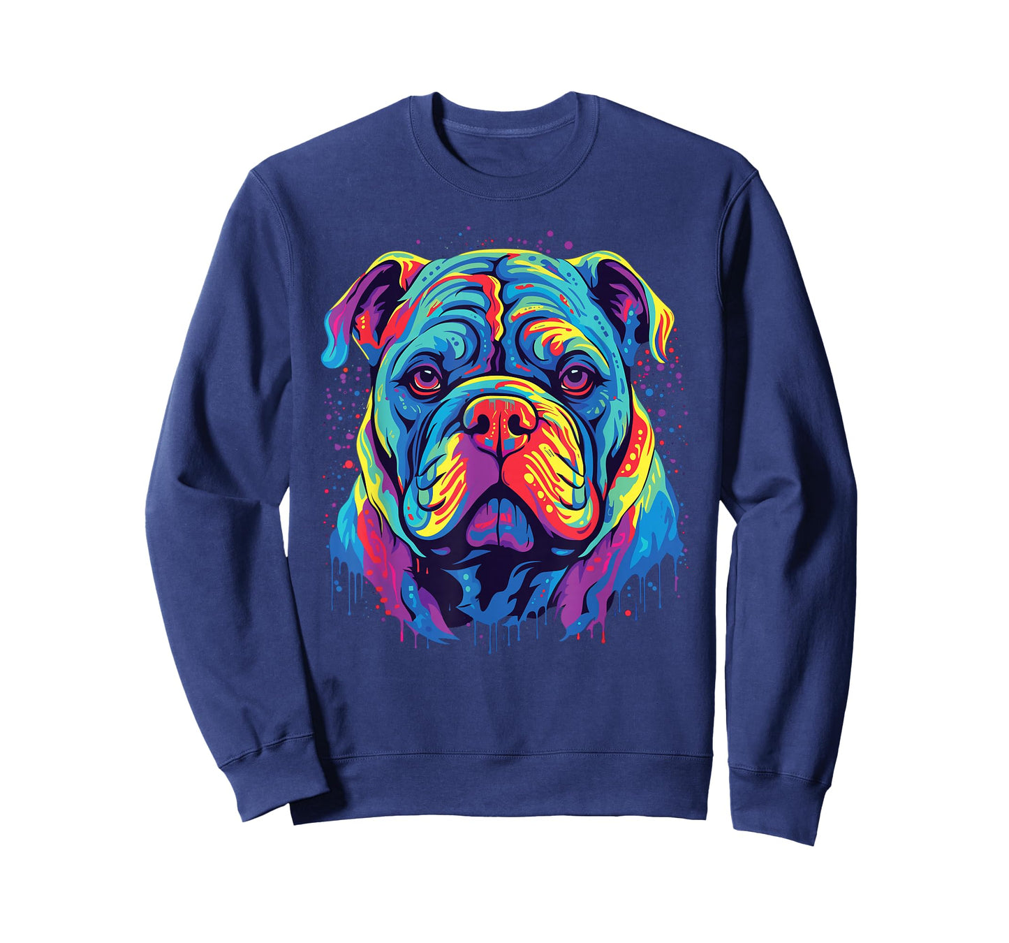 Watercolor Colorful Alapaha Blue Blood Bulldog Dog T-Shirt