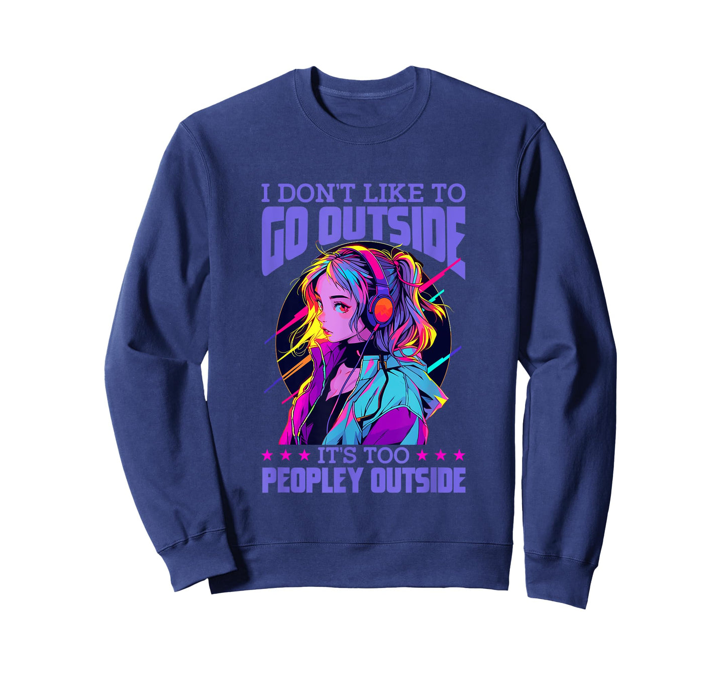 I Don't Like To Go Outside It's Too Peopley Outside Anime T-Shirt