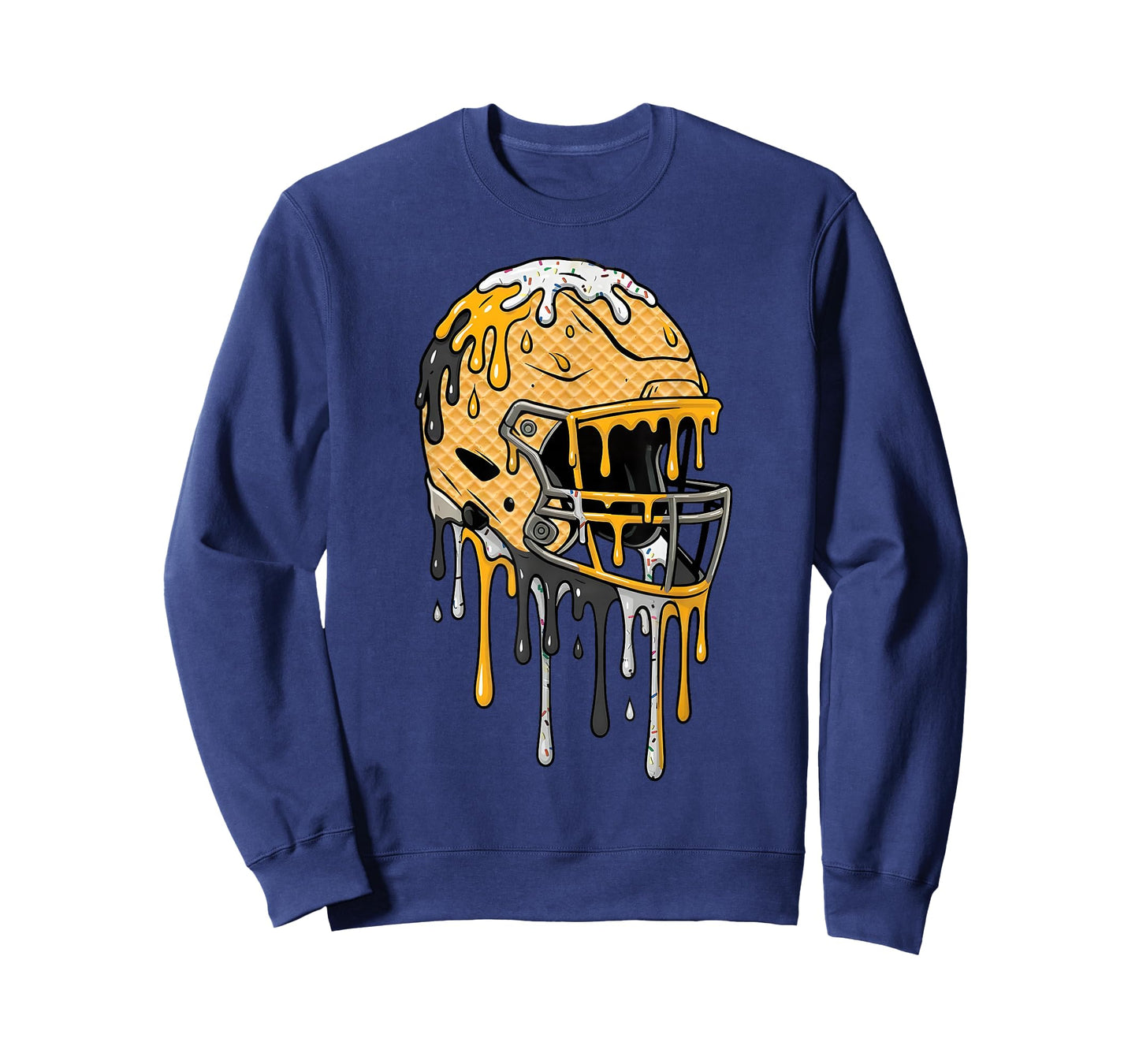 Football Helmet Black and Gold Ice Cream Drip Boys Kids T-Shirt