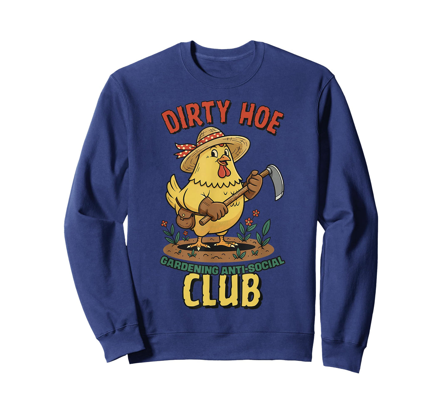 Dirty Hoe Gardening Social Club Retro 1940s Country Chicken T-Shirt