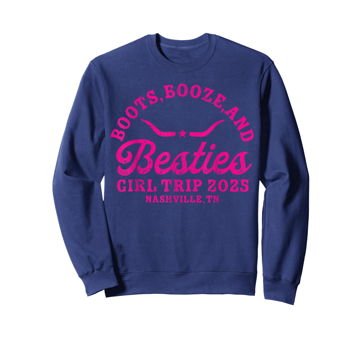 Boots Booze and Besties Nashville Girls Trip 2025 T-Shirt