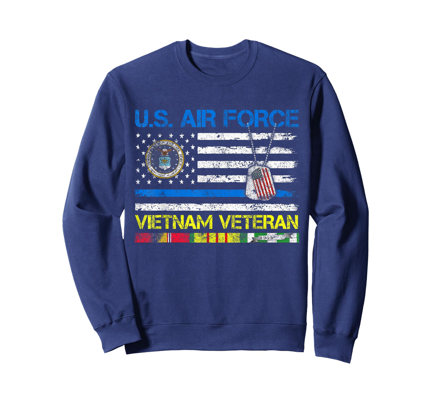 Men U.S Air Force Vietnam Veteran, USAF Veteran Flag Vintage T-Shirt
