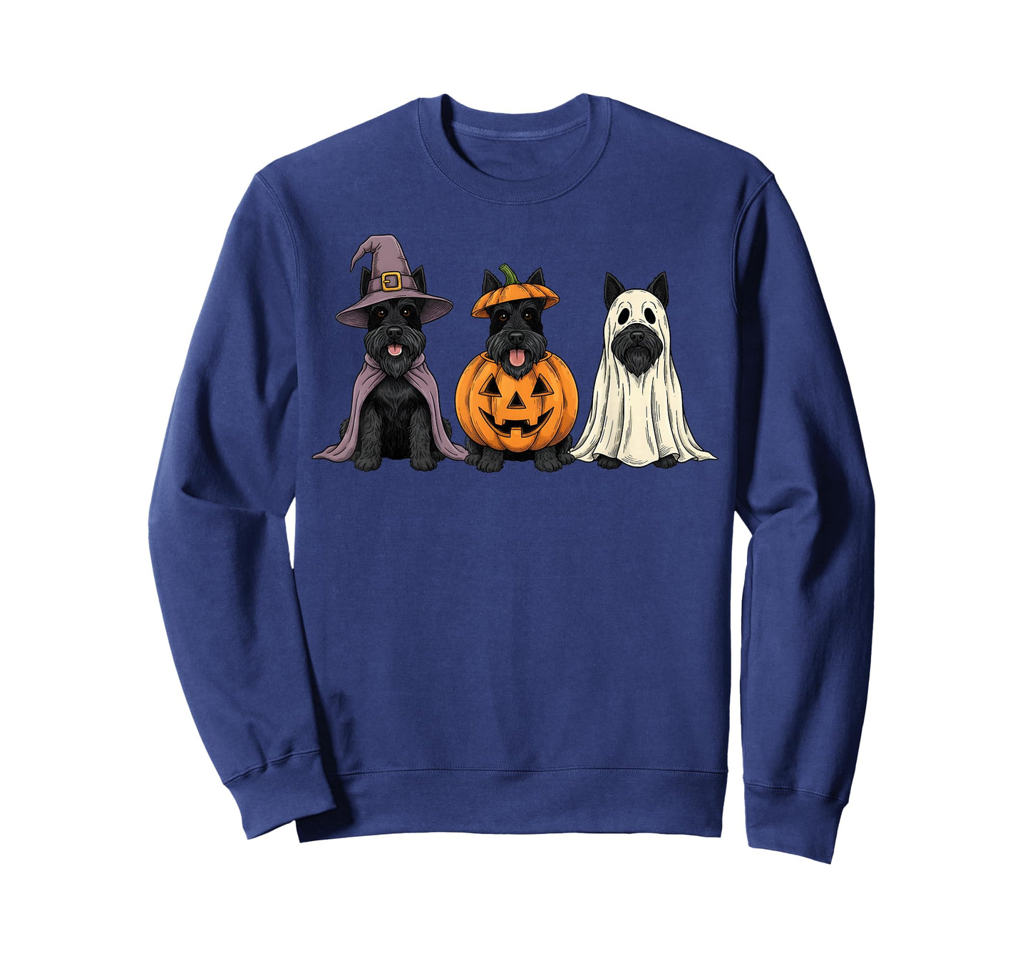 Spooky Ghost Scottish Terrier Pumpkin Halloween Dog Lover T-Shirt