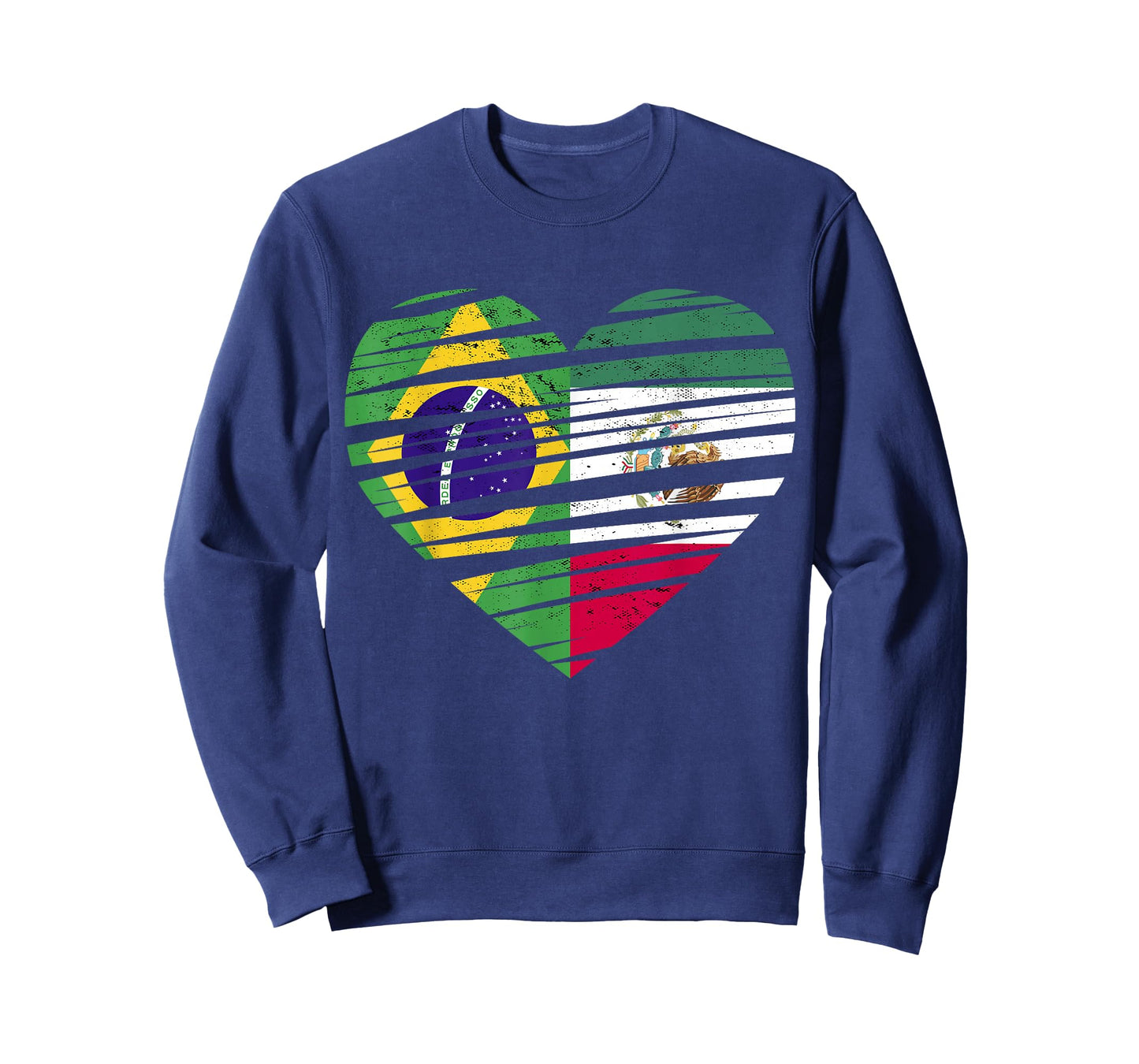 Brazil Mexico Flag Heart Hispanic Grown Brazilian Flag T-Shirt