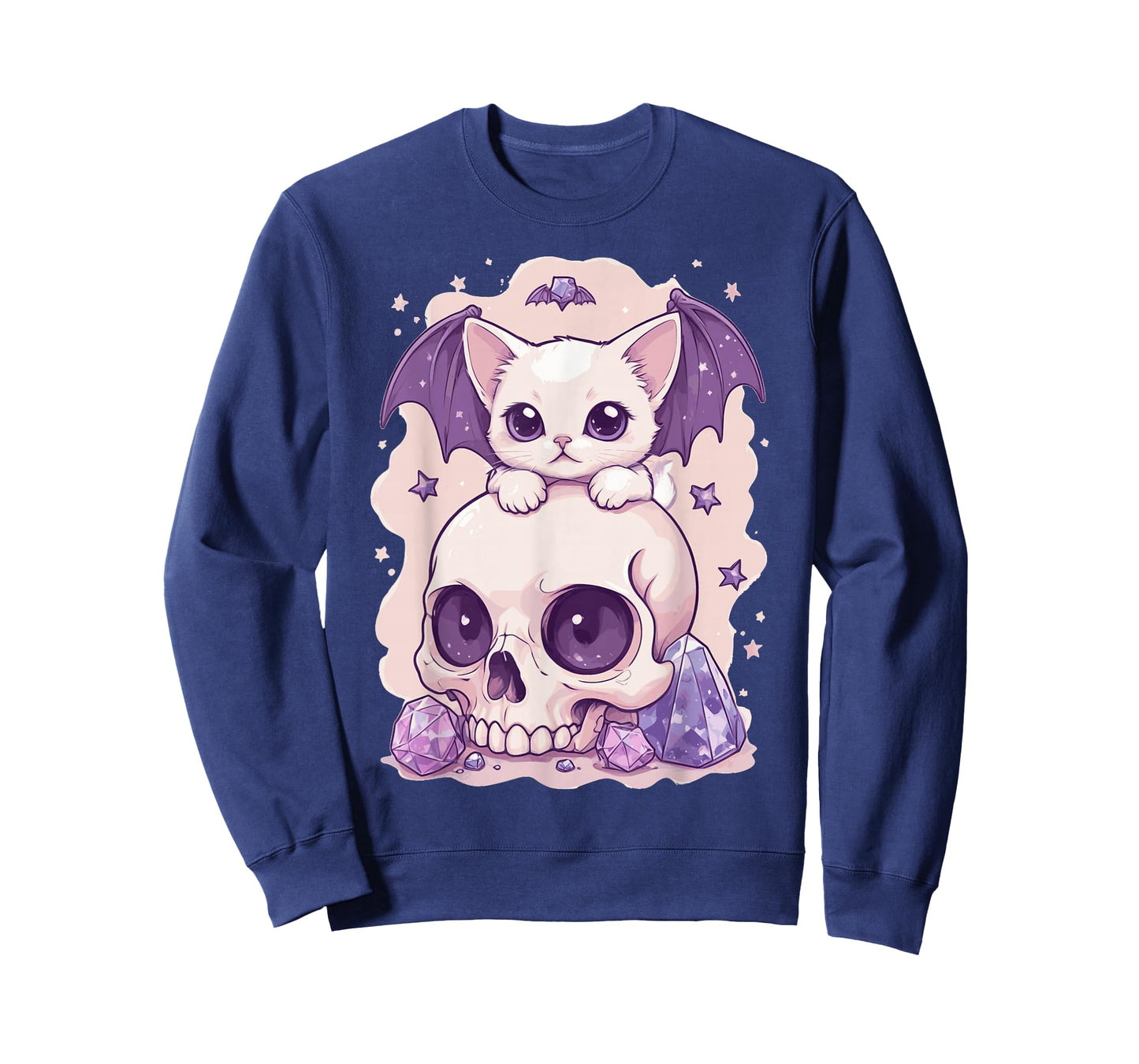 Pastel Goth Cat Skull T-Shirt
