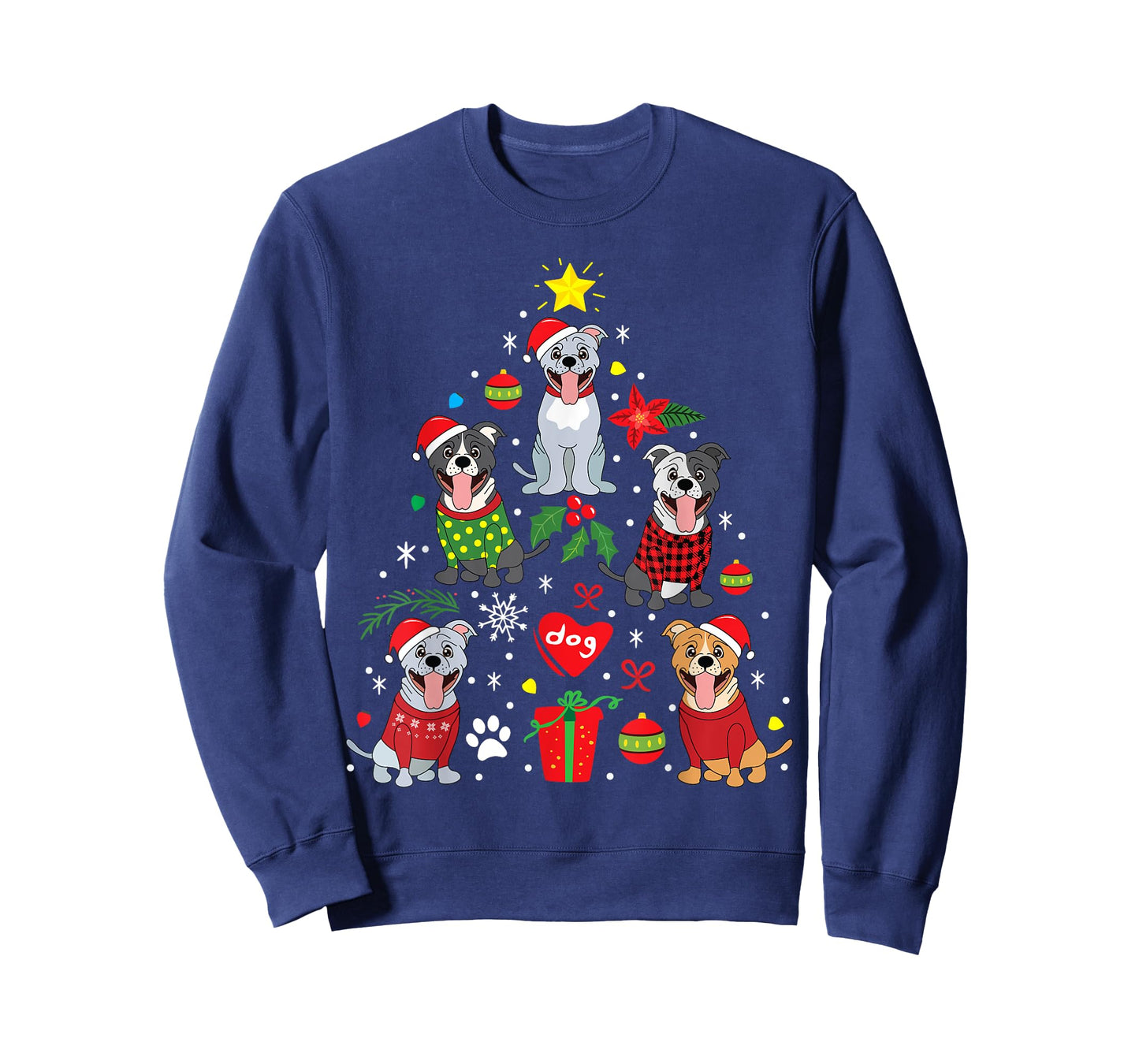 Pit Bull American Staffordshire Christmas Gift T-Shirt for Men Women Kids
