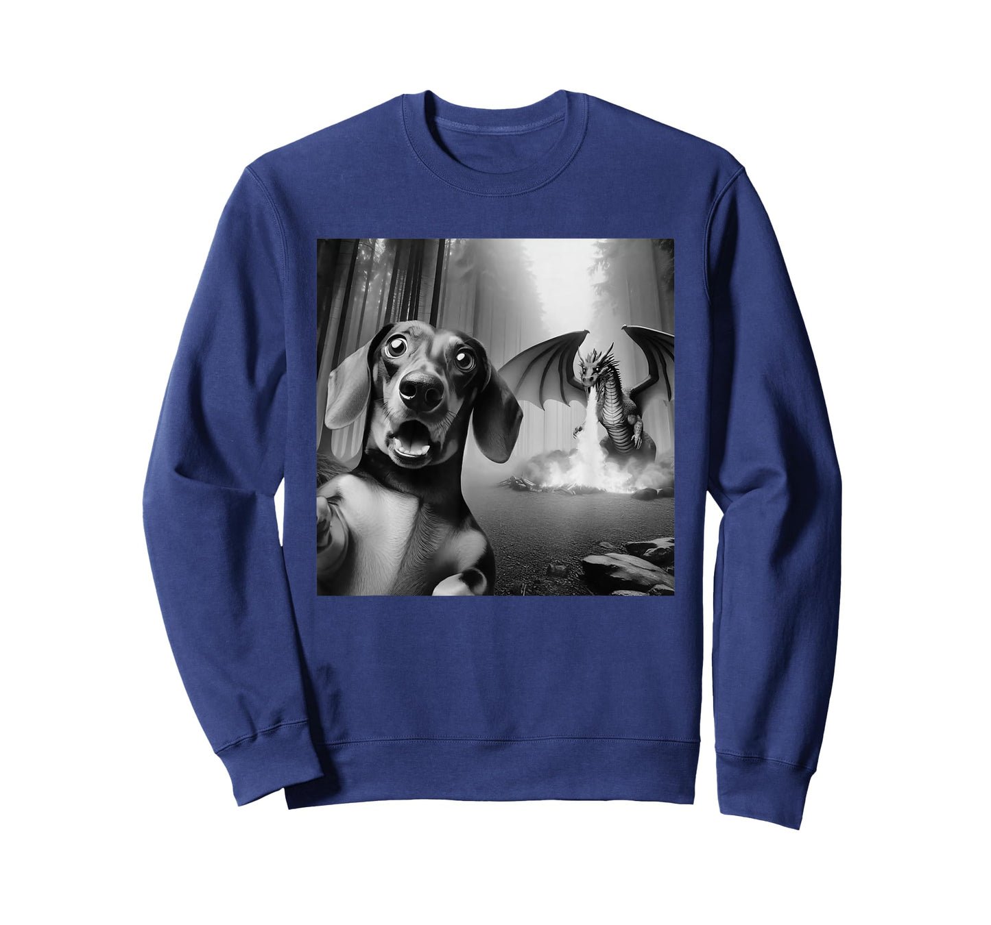 Funny Dachshund Selfie with dragon surprised Dachshund T-Shirt