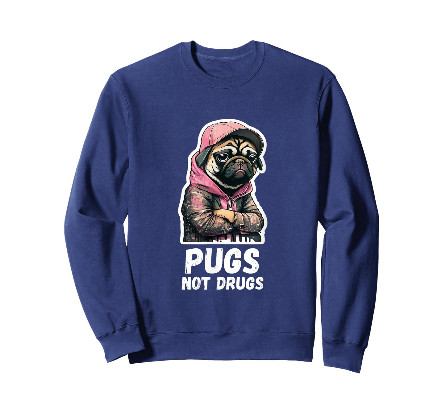 Pugs, not Drugs - Moody Cool Pug Funny Dog Pugs Lover T-Shirt