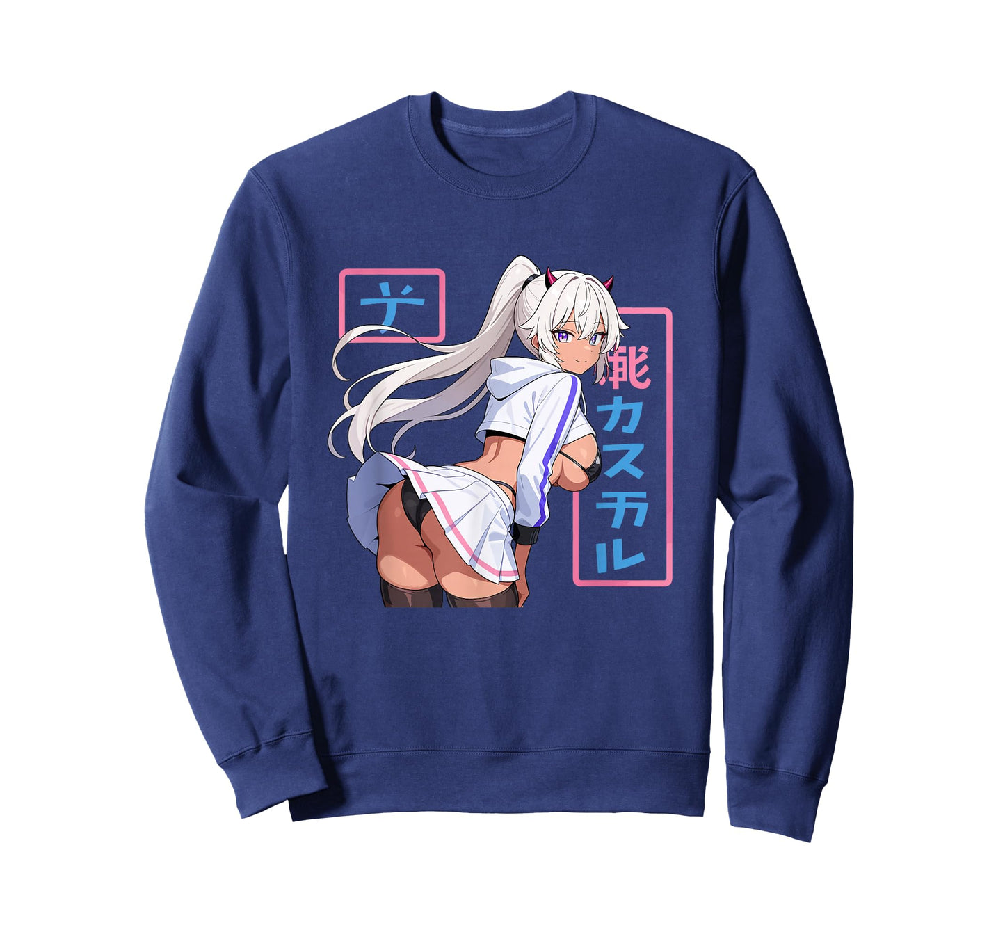 Waifu Sexy Anime Girl Horns Mini Skirt Japanese Manga Style T-Shirt