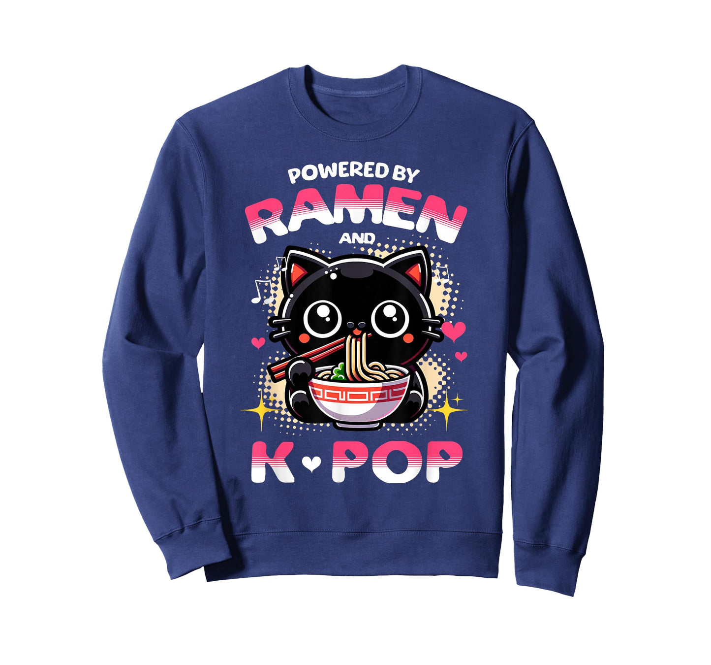 Powered by Ramen and K Pop Funny Anime Korean Music Manga T-Shirt