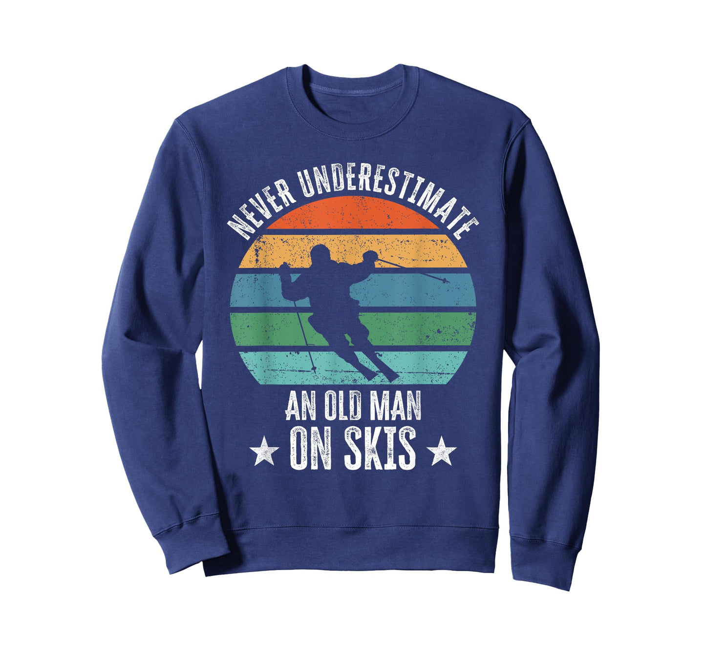 Never Underestimate An Old Man On Skis Funny Skier Gift T-Shirt