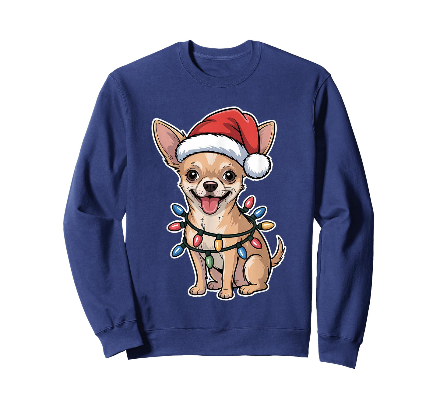 Chihuahua Wrapped in Christmas Lights T-Shirt