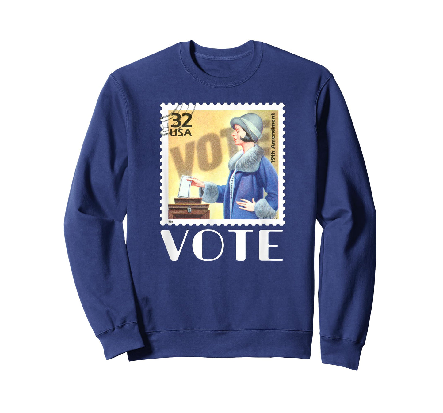 Retro 19th Amendment Stamp Women's Rights VOTE T-Shirt