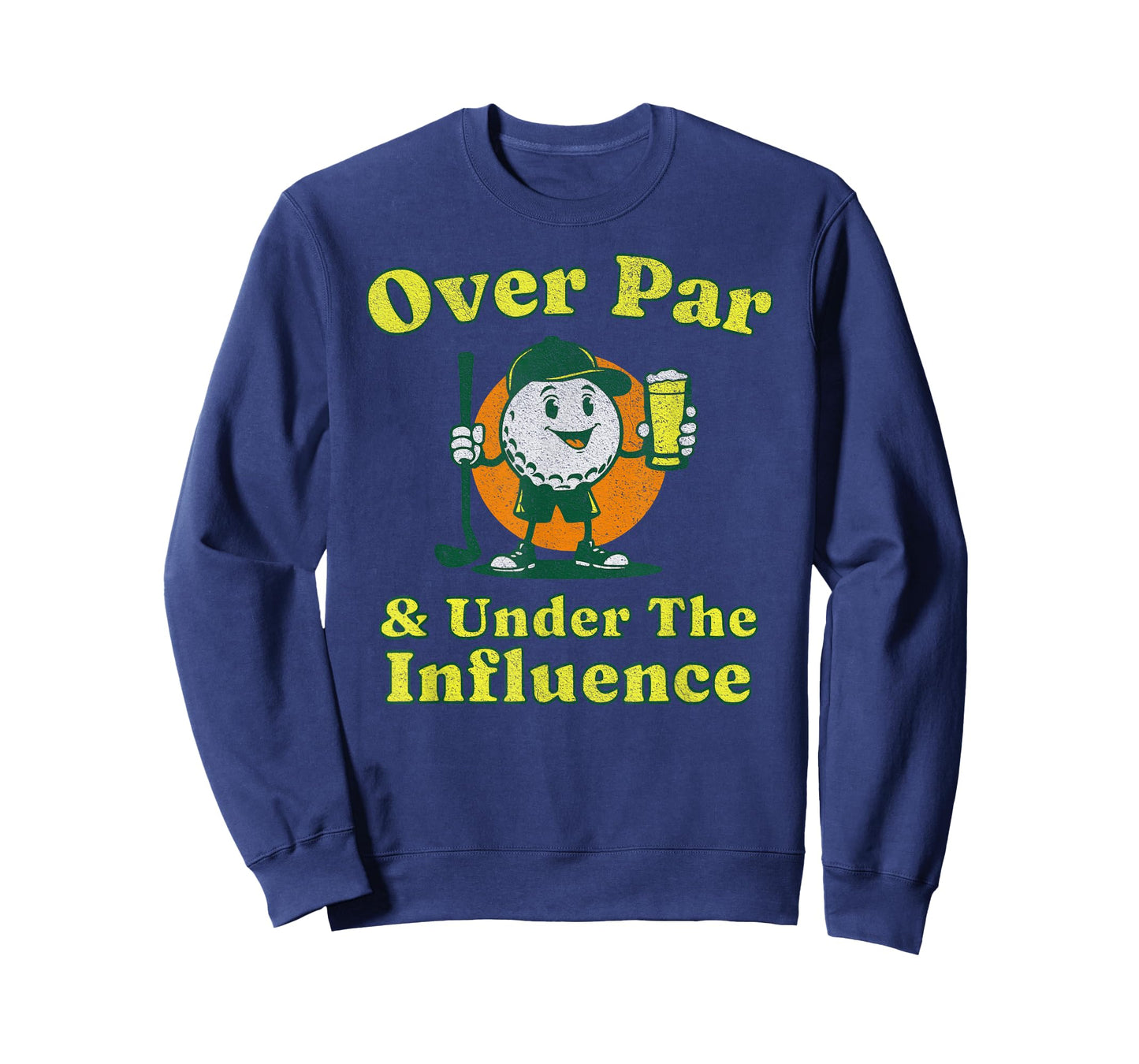 Over Par and Under The Influence Funny Vintage Golf Drinking T-Shirt
