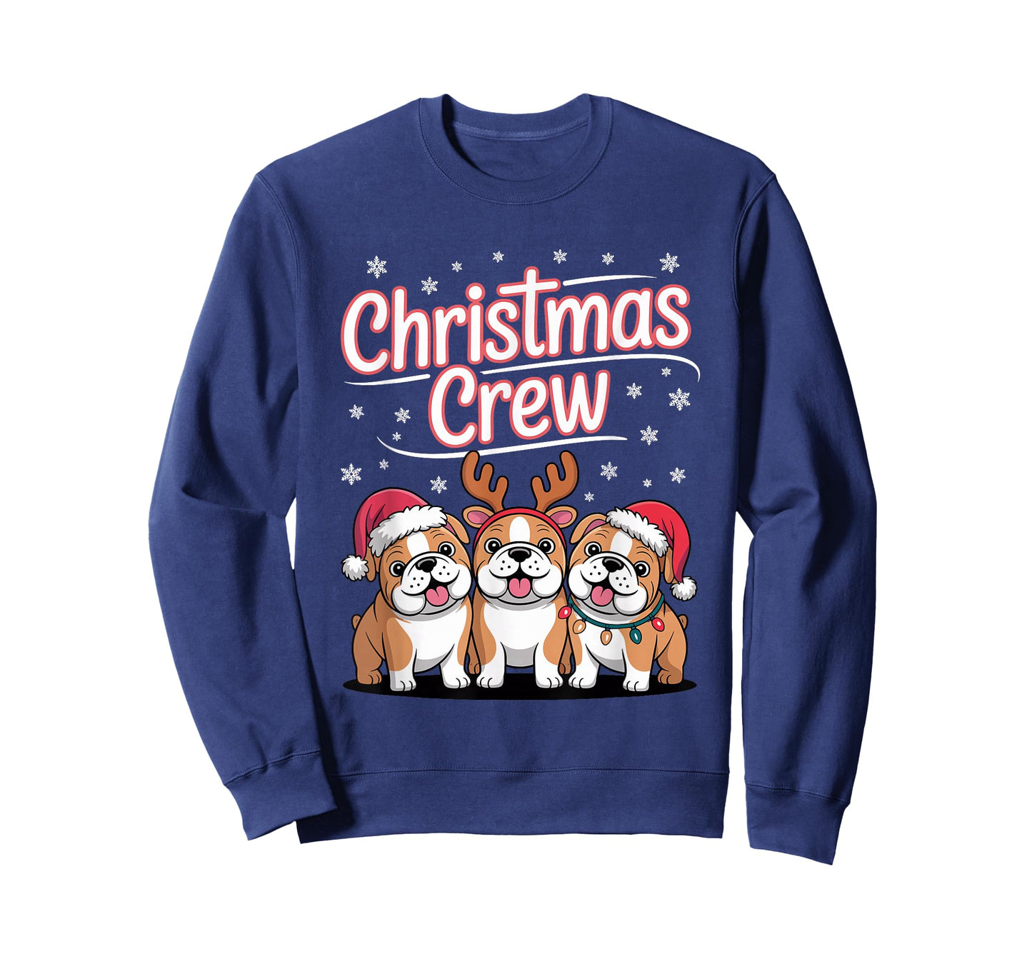 Christmas Crew Xmas Puppy Funny Christmas English Bulldog T-Shirt