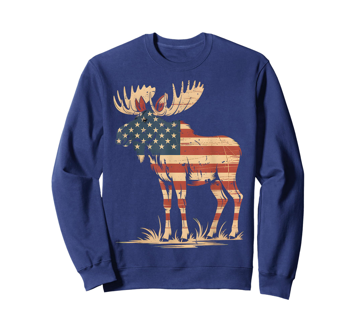 Moose American USA Flag Retro Vintage for Women Kids Men T-Shirt