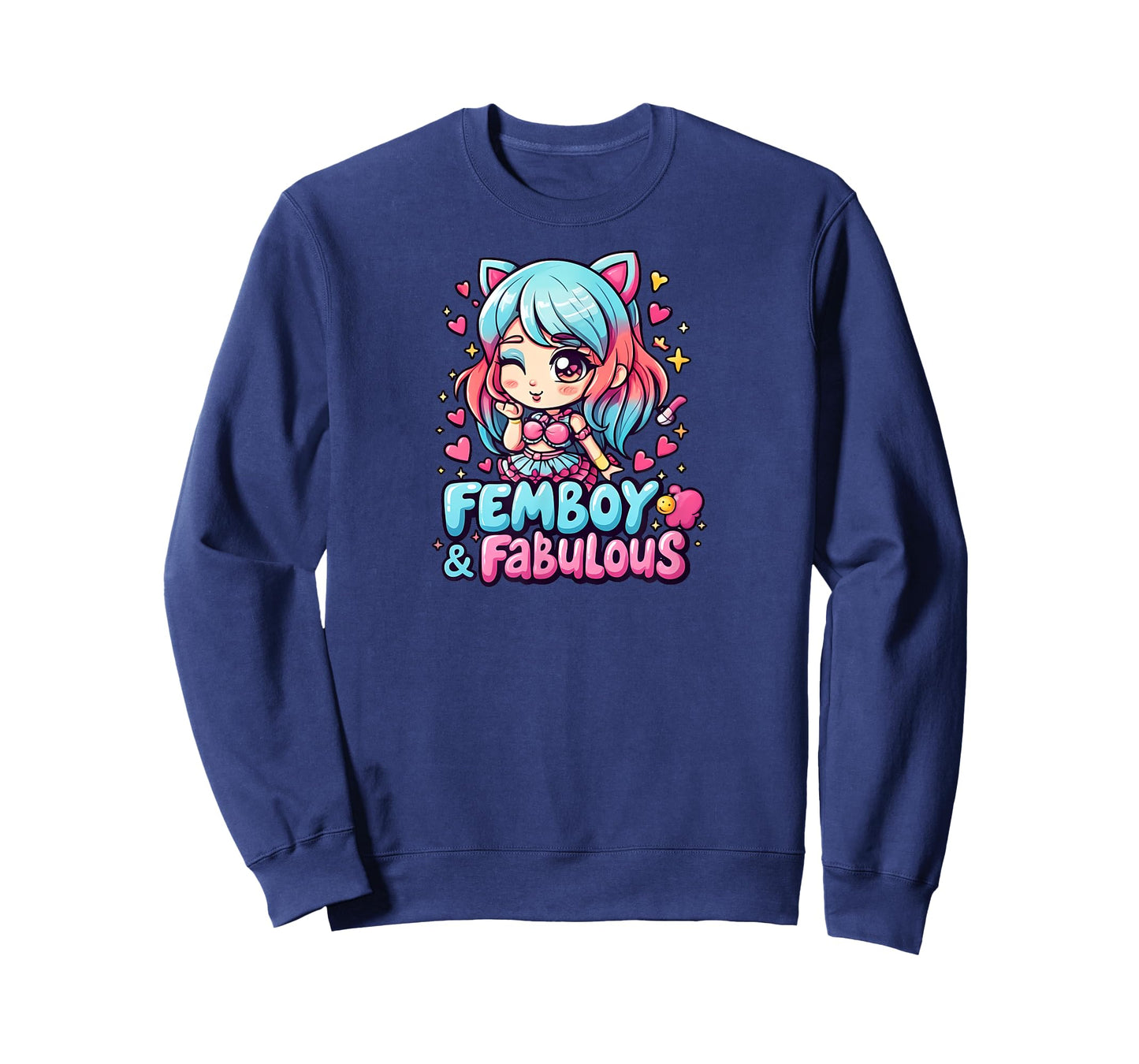 Femboy Fabulous Anime Kawaii Aesthetic Hearts T-Shirt