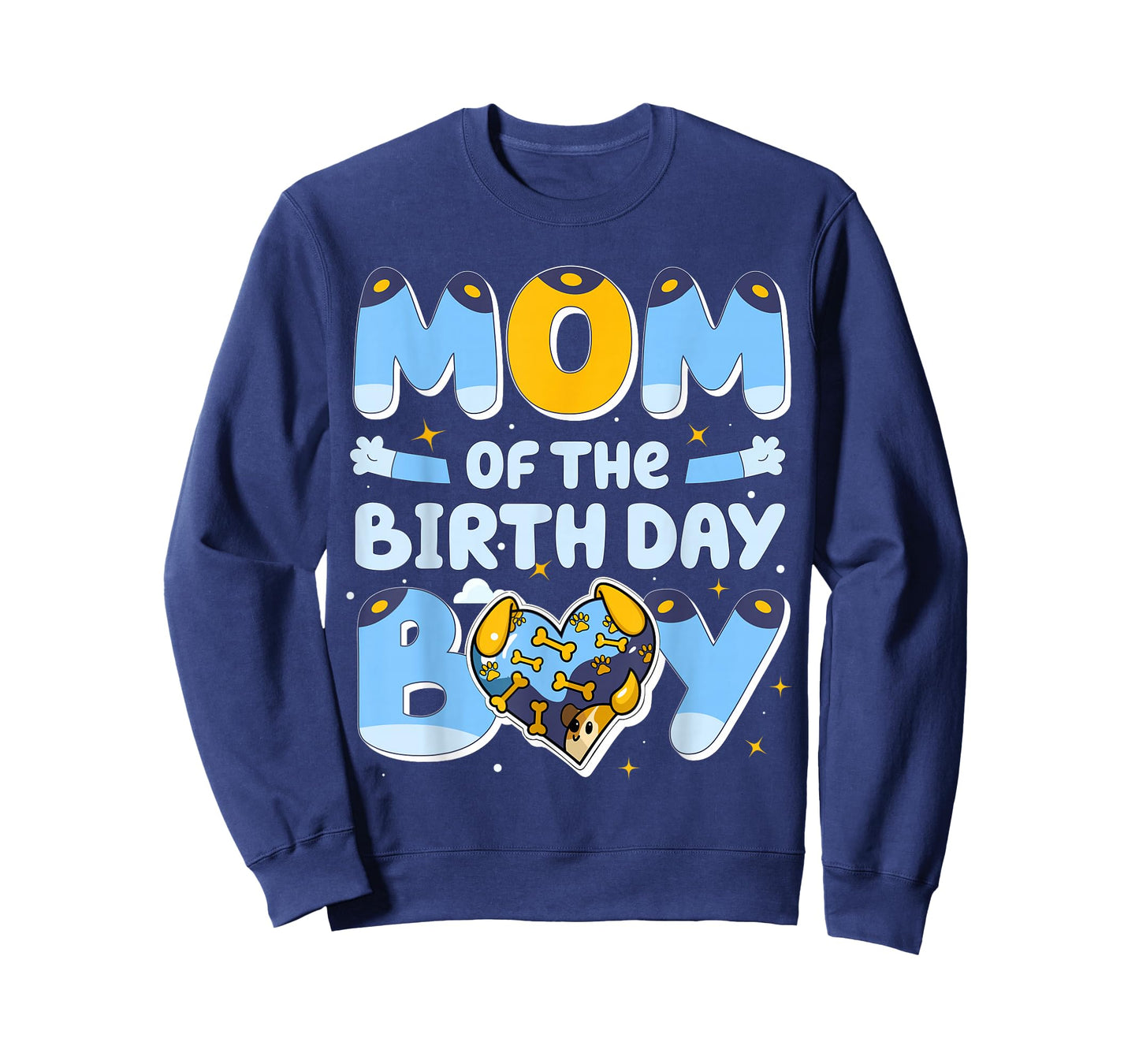 Mom Of The Birthday Boy Funny Blue Dog Family Matching T-Shirt