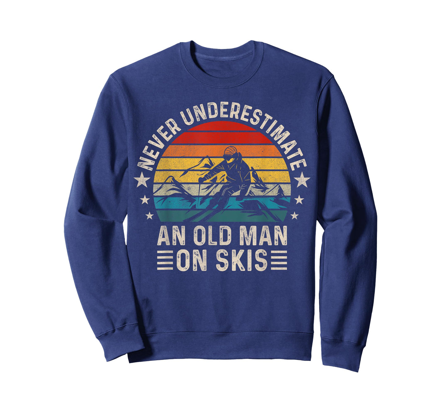 Never Underestimate An Old Man On Skis Funny Skiing T-Shirt