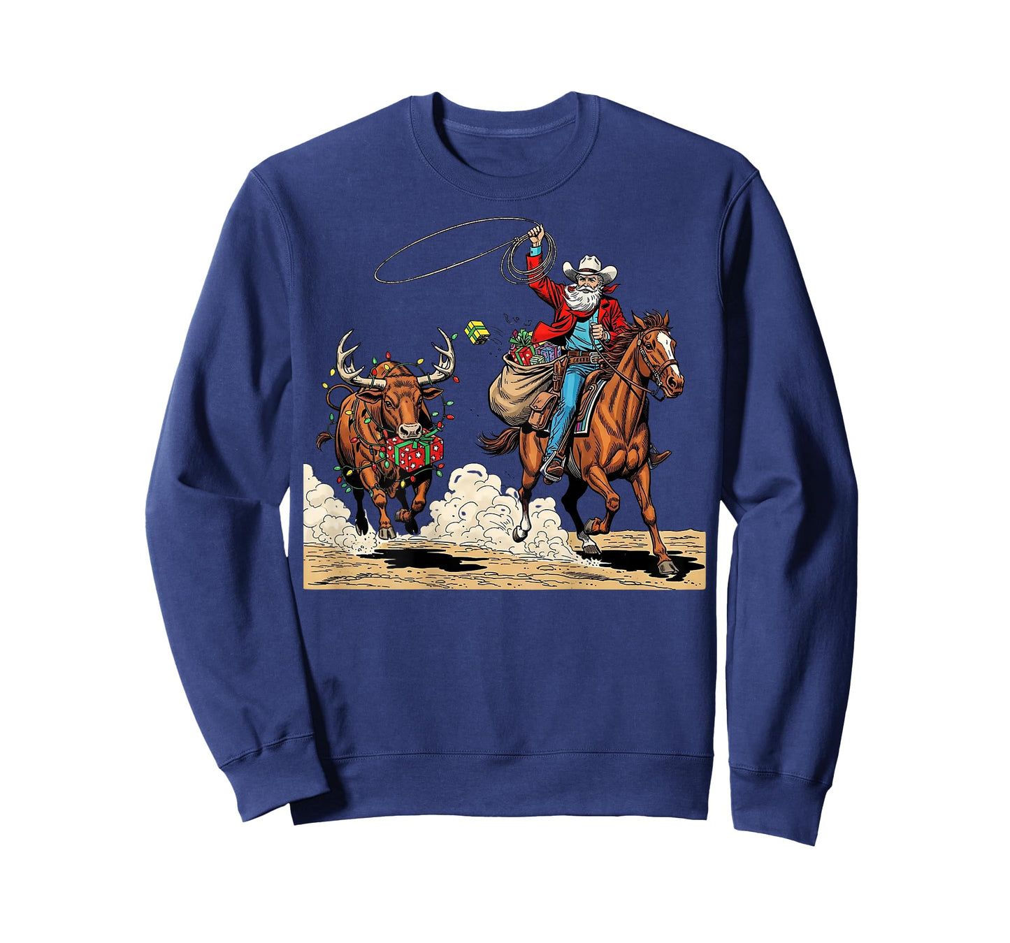Funny Cowboy Santa Christmas Holiday Western Style Gifts T-Shirt
