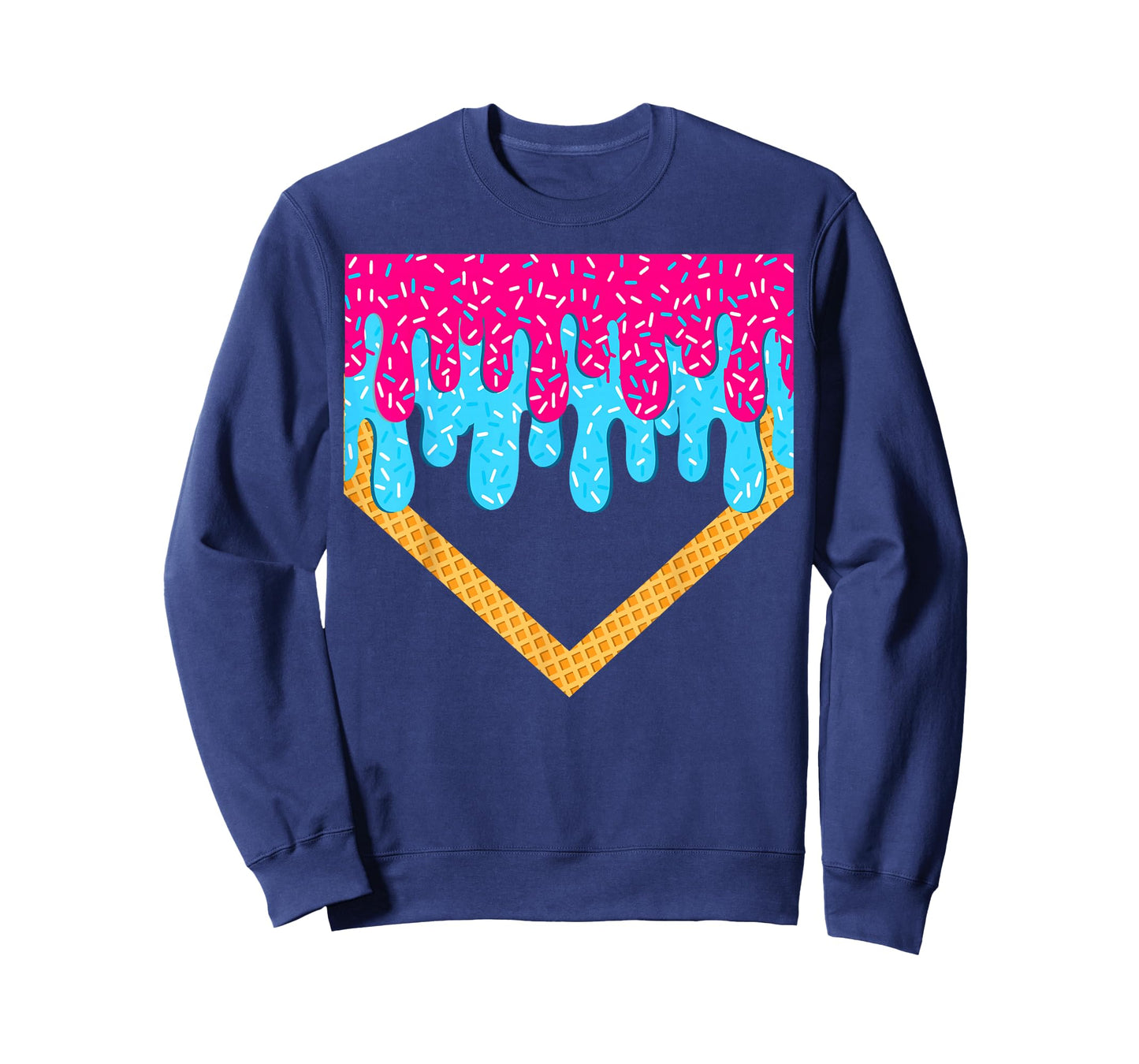 Baseball Drip Boys Home Plate Ice Cream Sprinkles Sport Fans T-Shirt