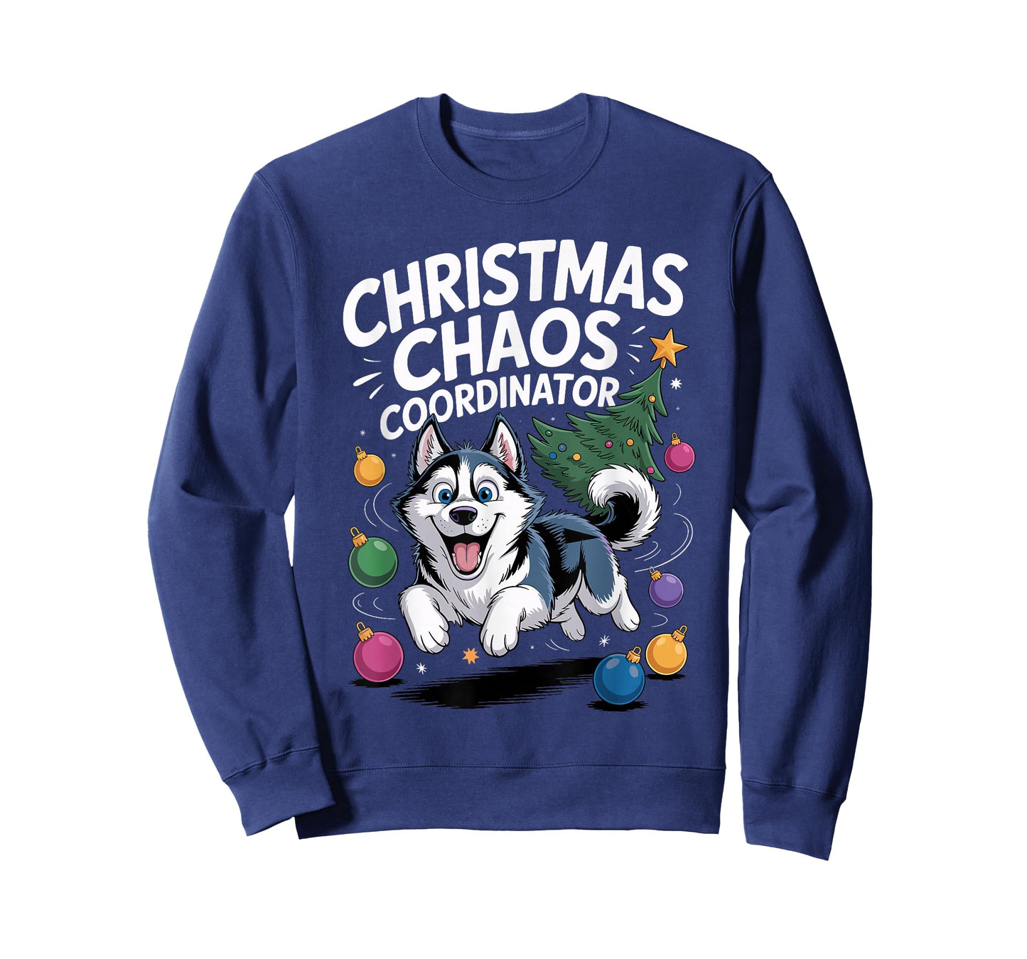 Christmas Chaos Coordinator Puppy Funny Siberian Husky T-Shirt