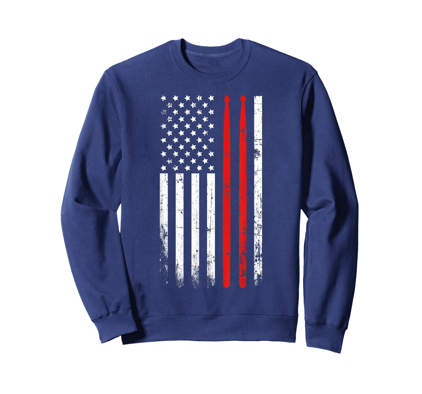 Drum sticks on a vintage American flag T-shirt for Drummers T-Shirt