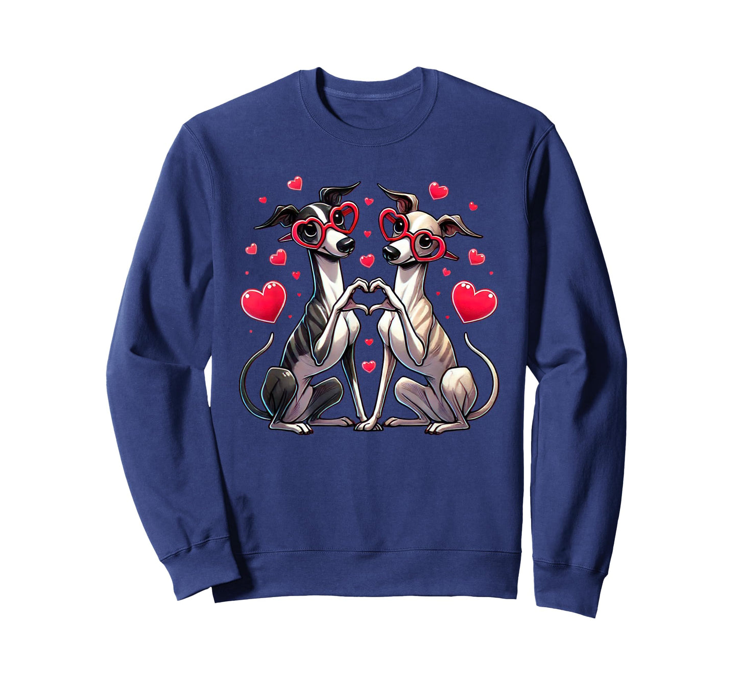 Heart Sign Hand Whippet Valentine Dog Womens Mens Kids T-Shirt