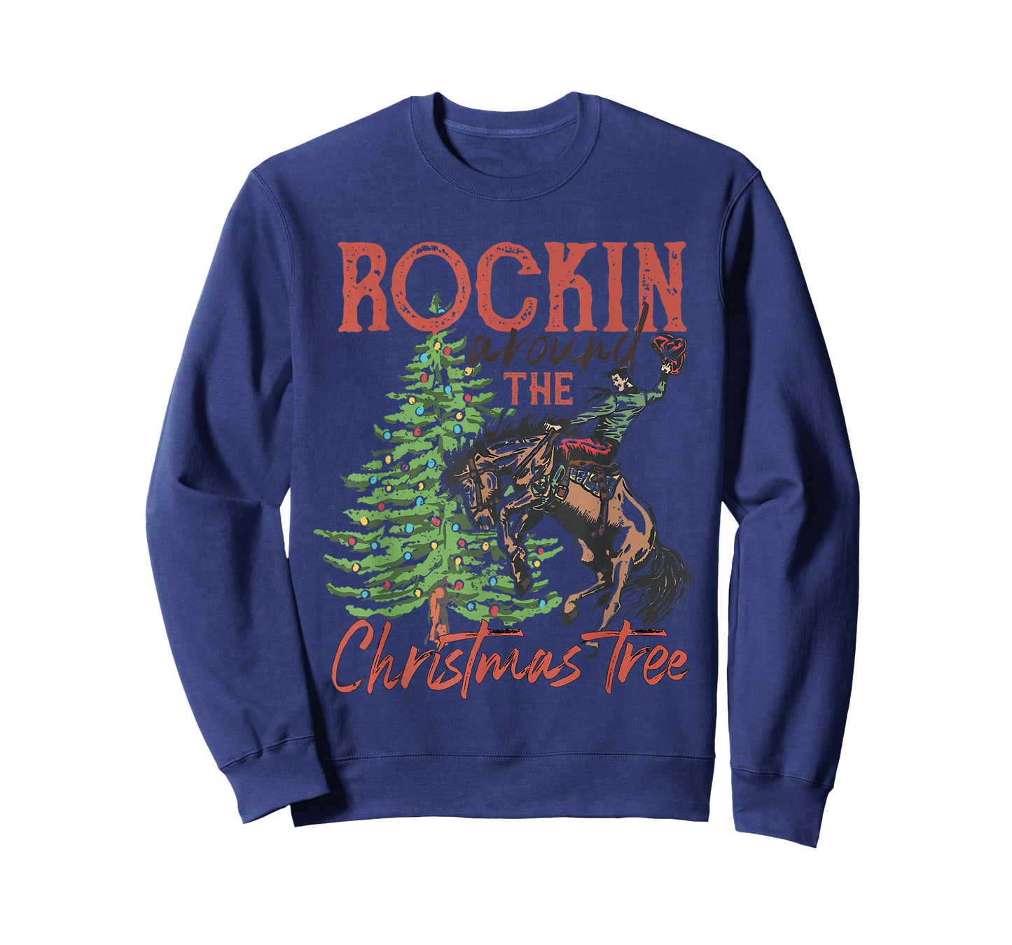 Funny Country Western Xmas Rockin Around The Christmas Tree T-Shirt