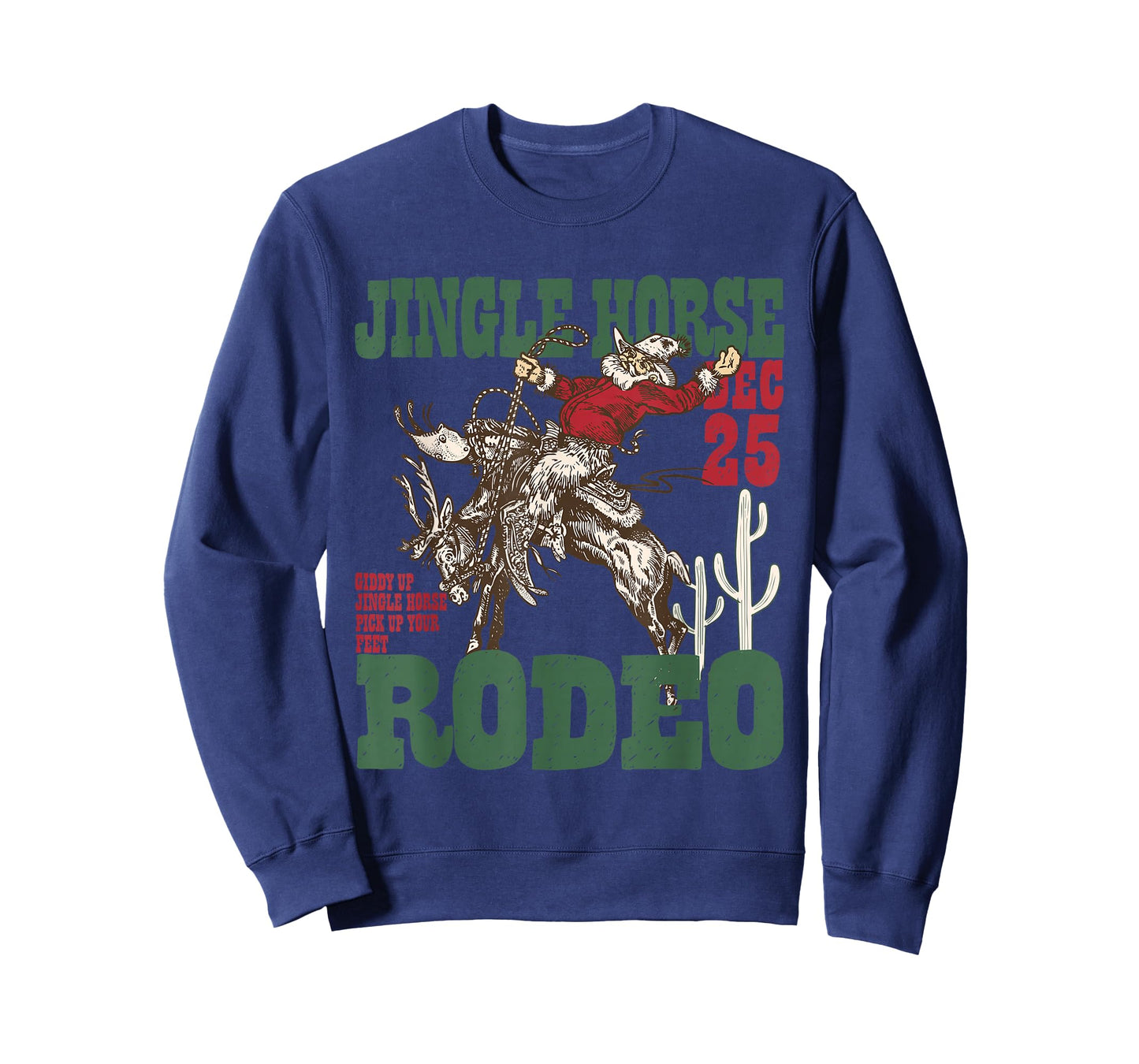 Retro Jingle Horse Rodeo Christmas Funny Western Cowboy T-Shirt
