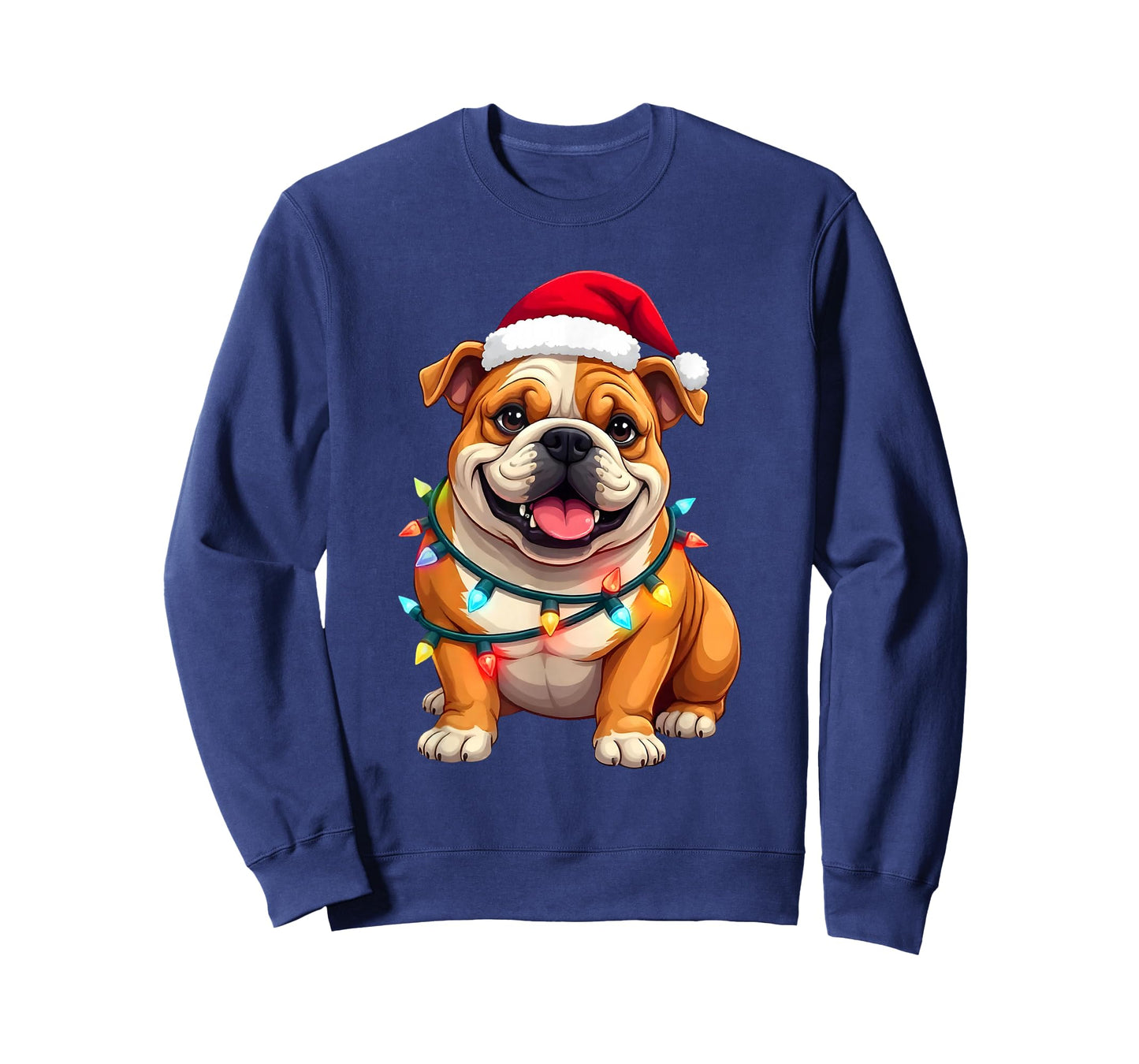 Cute English Bulldog Christmas Santa Pet Dog Lover T-Shirt