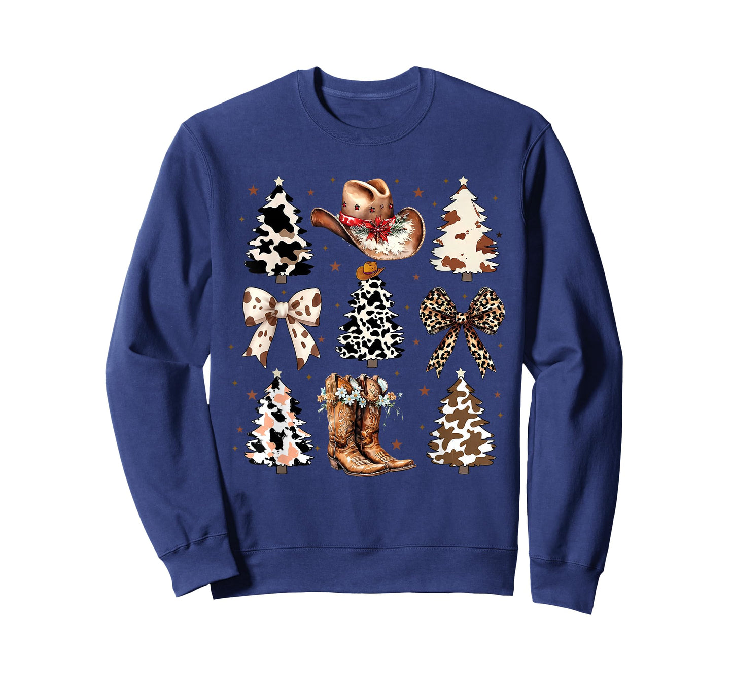 Coquette Christmas Tree Western Cowgirl Boots Hat Cow Lover T-Shirt