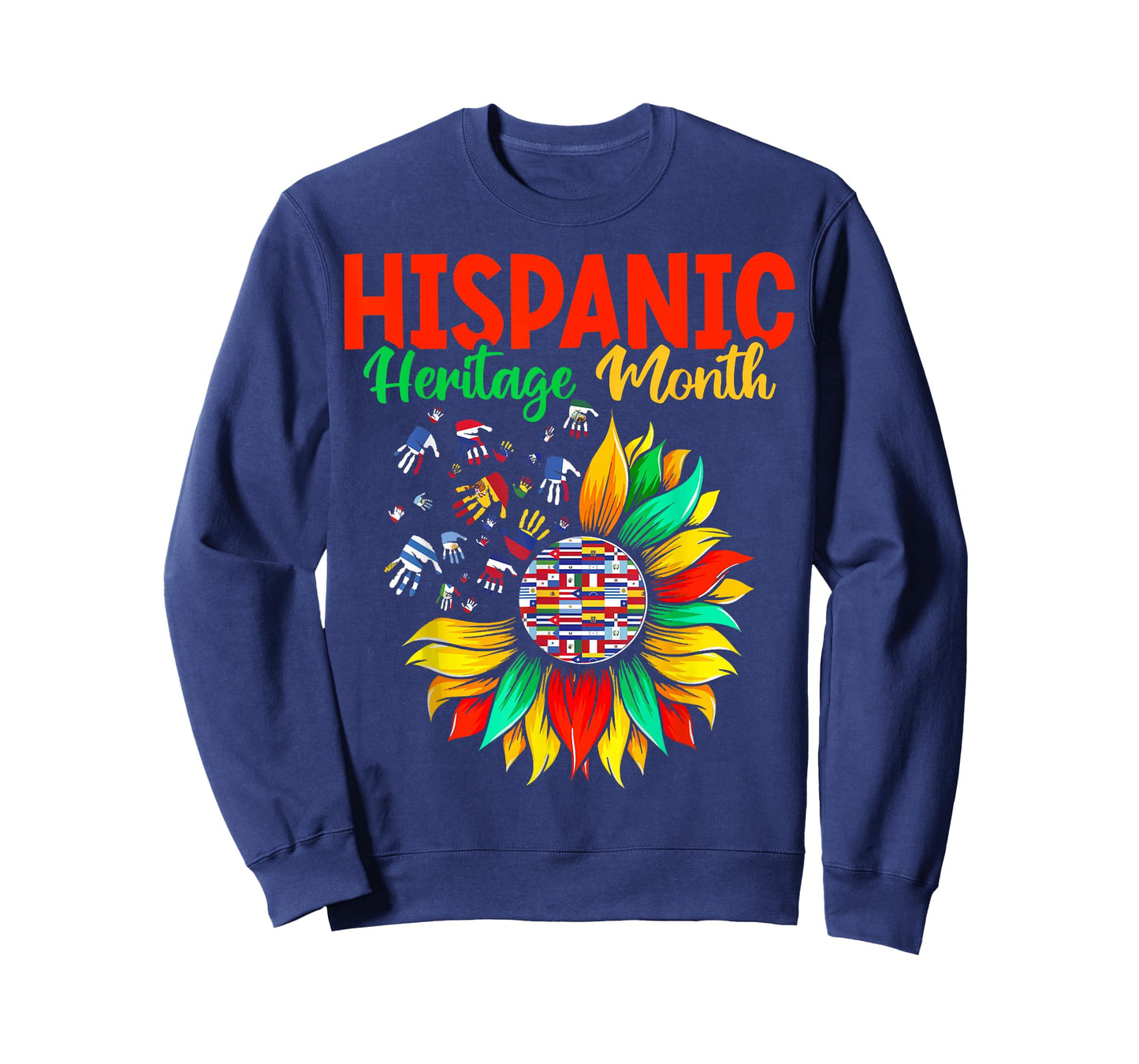 Hispanic Heritage Month Latino Countries Hands Heart Flags T-Shirt