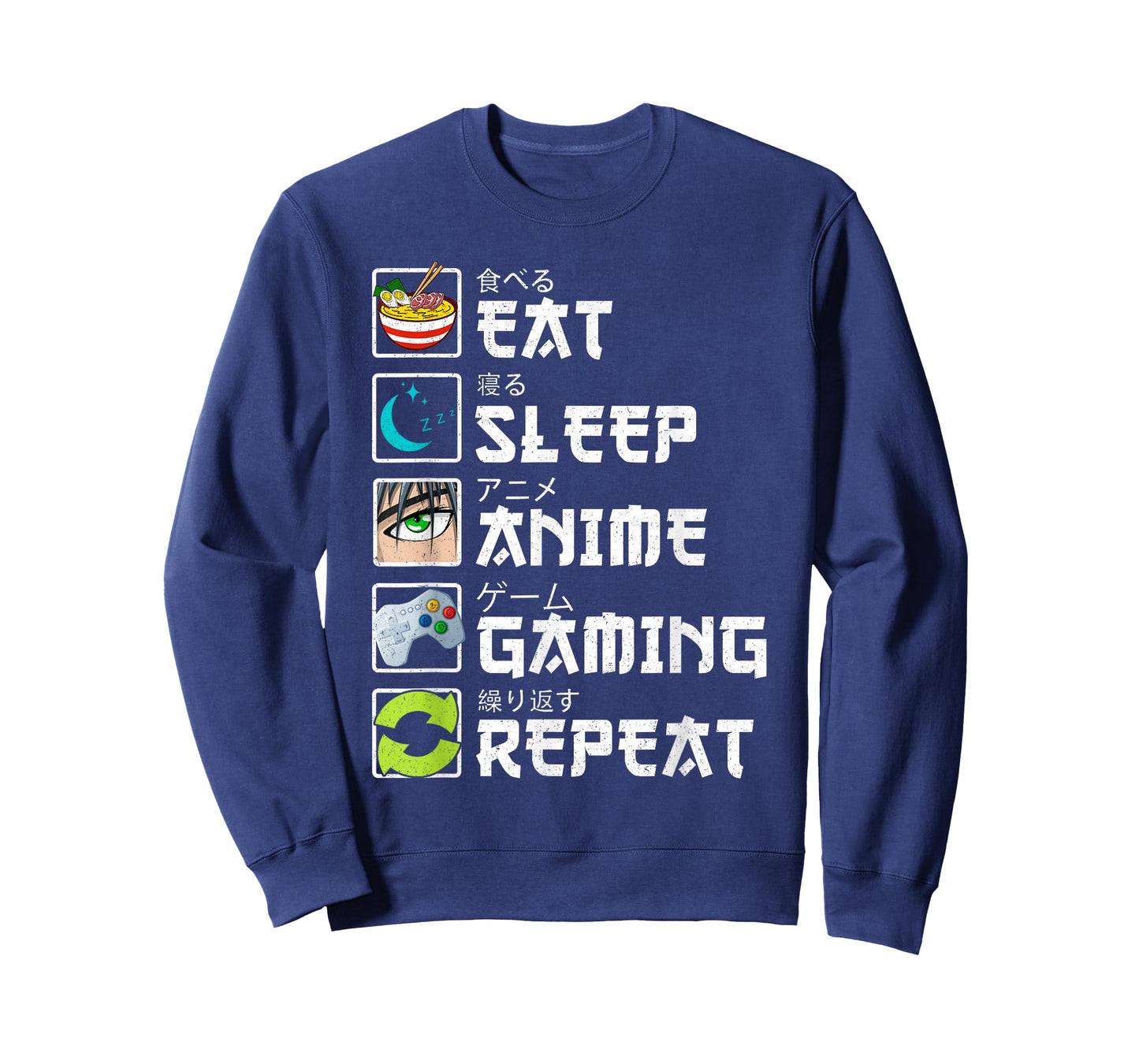 Eat Sleep Anime Gaming Repeat Kawaii Otaku Anime Manga T-Shirt